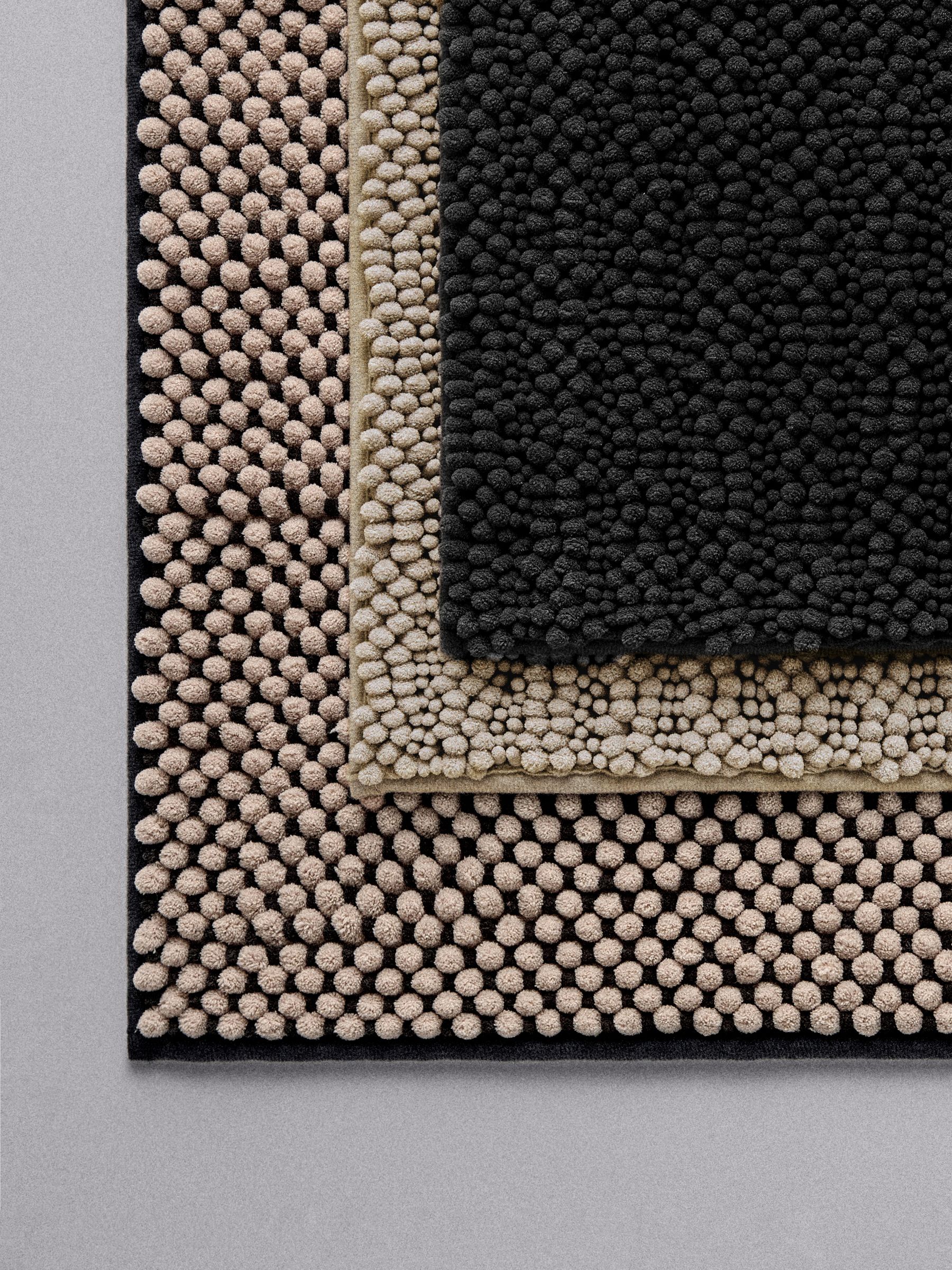 3 Pack Black/Natural Bobble Bath Mats - Image 1 of 6