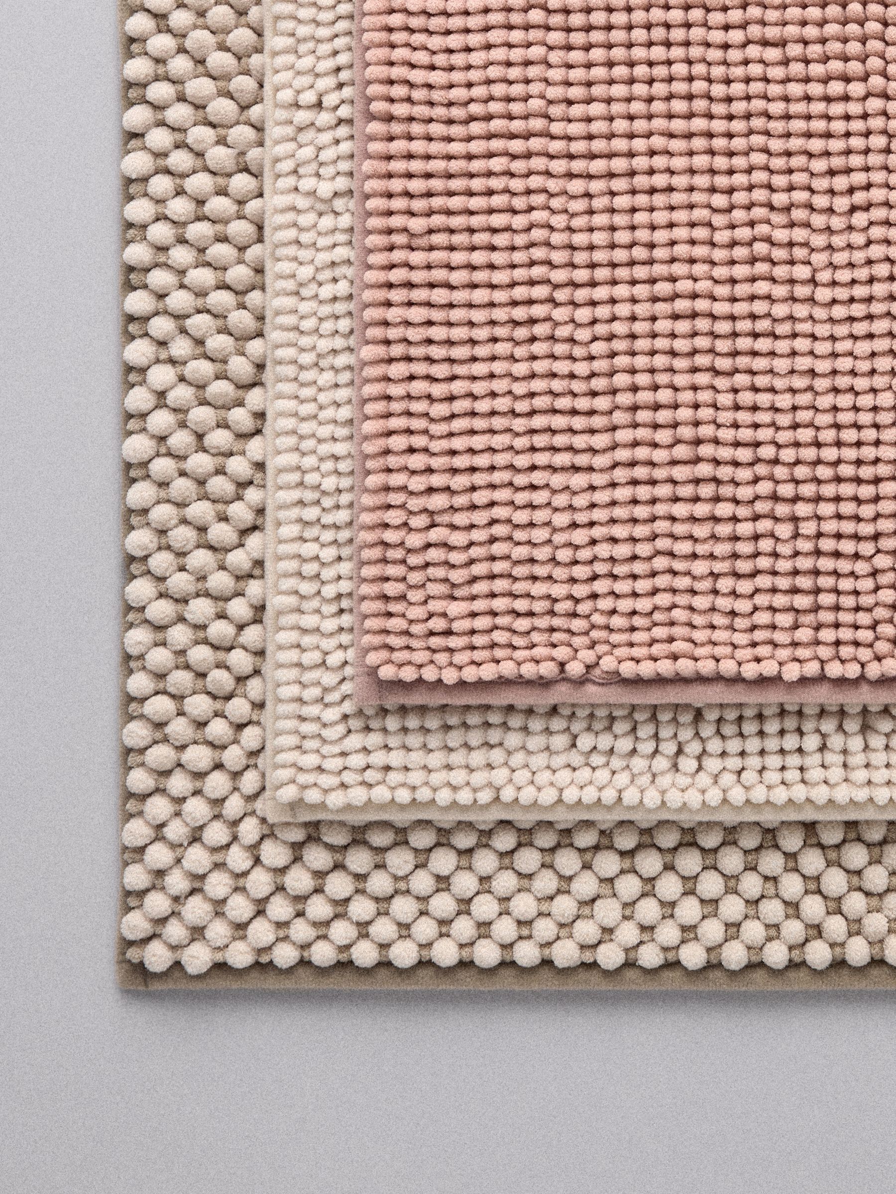 3 Pack Pink/Natural Bobble Bath Mats - Image 1 of 6