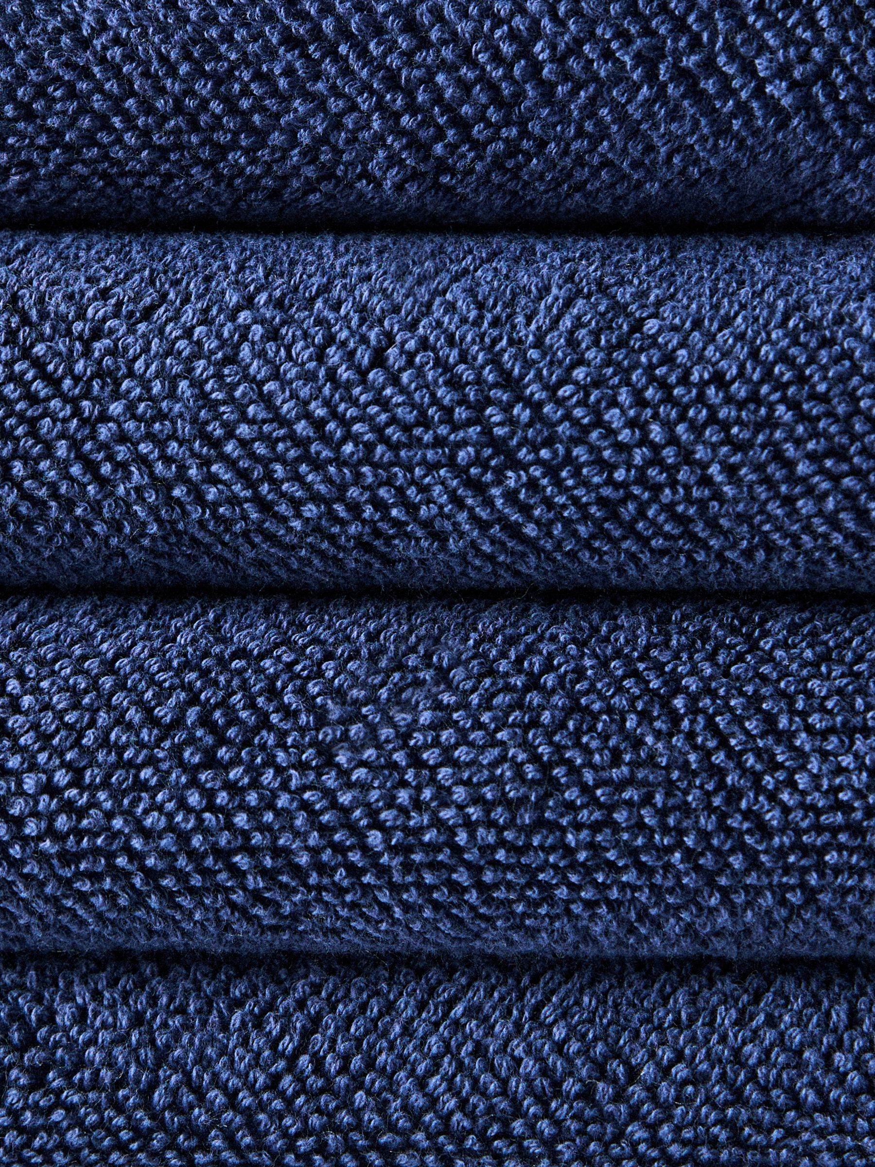 Navy Blue Set of 4 Popcorn Textured Hand Towels - Image 3 of 4