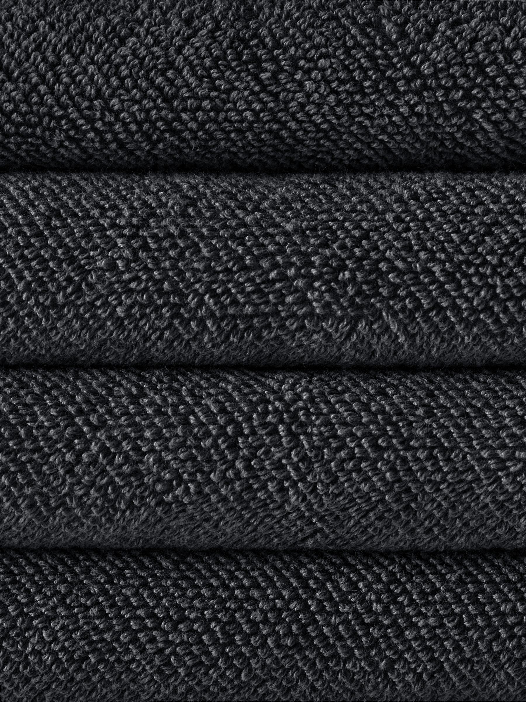 Charcoal Grey Set of 4 Popcorn Textured Hand Towels - Image 4 of 4