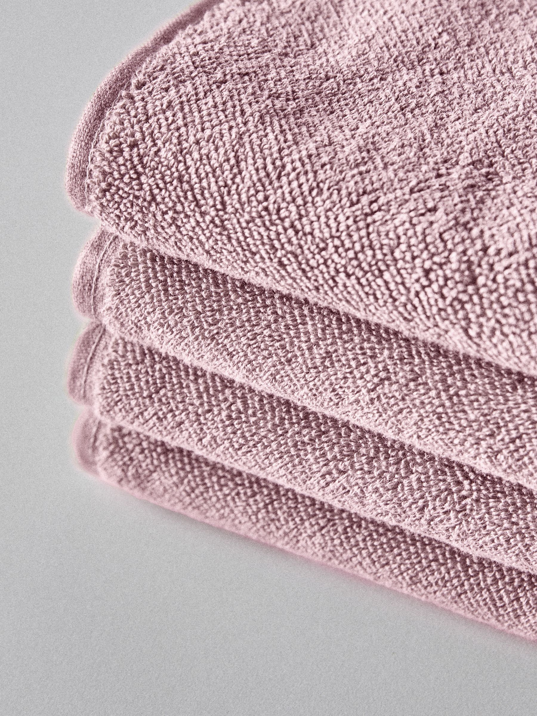 Pink Set of 4 Popcorn Textured Hand Towels - Image 3 of 4