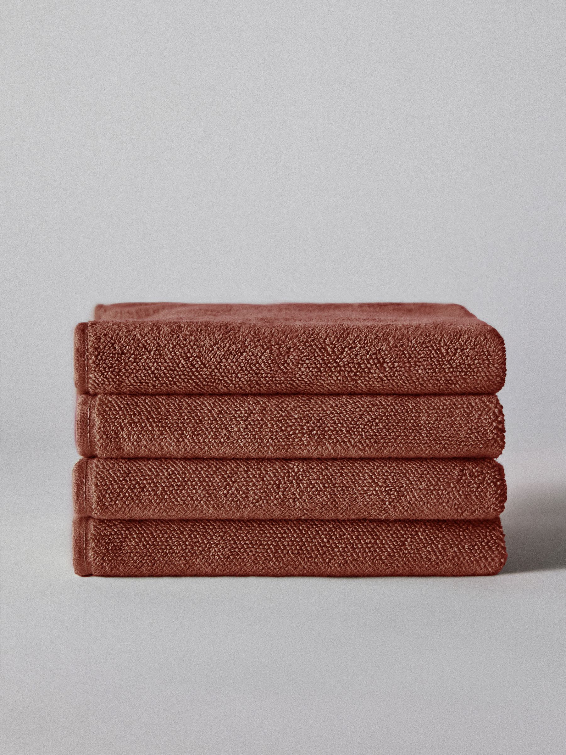 Rust Set of 4 Popcorn Textured Hand Towels - Image 1 of 4