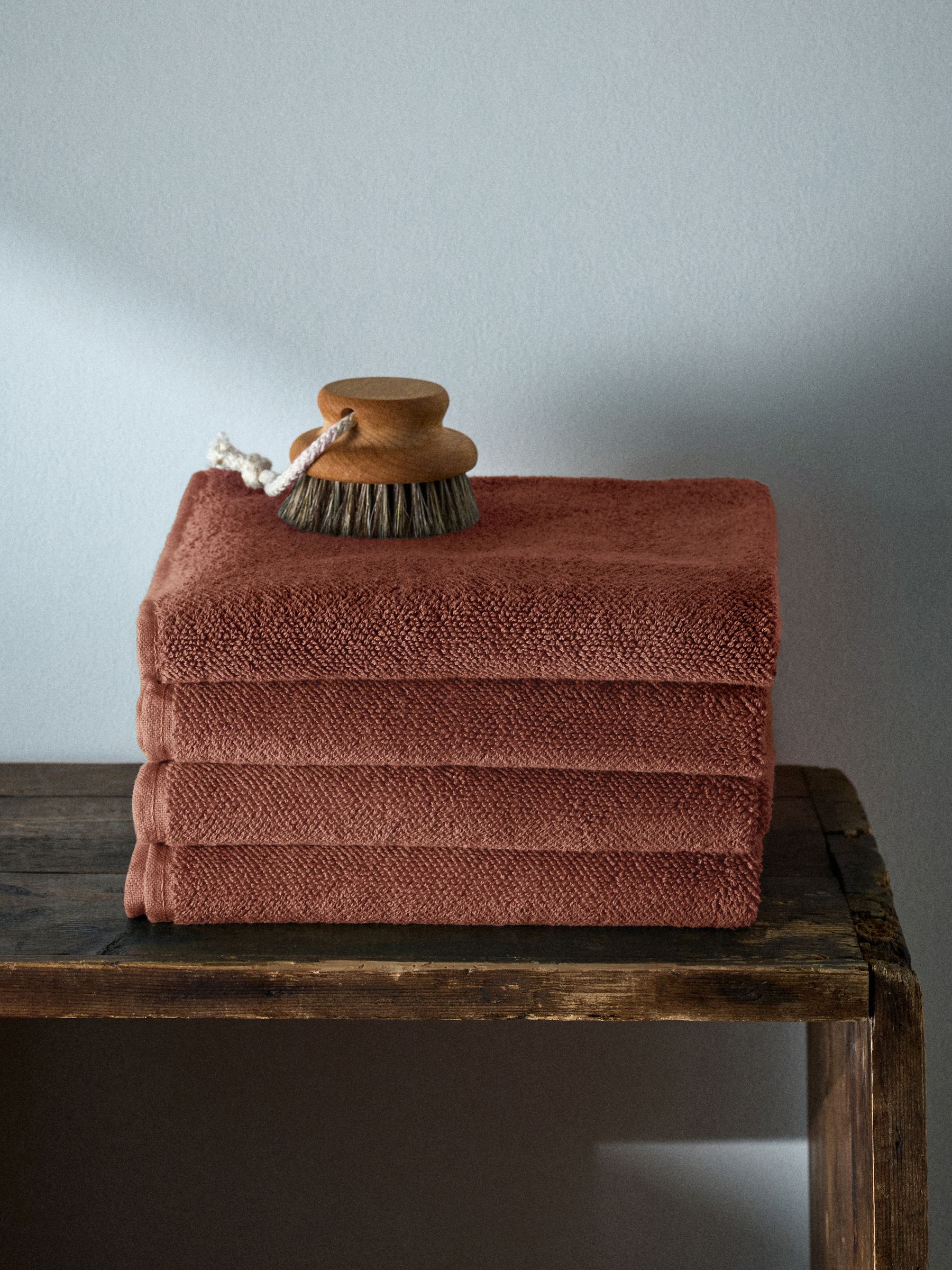 Rust Set of 4 Popcorn Textured Hand Towels - Image 2 of 4