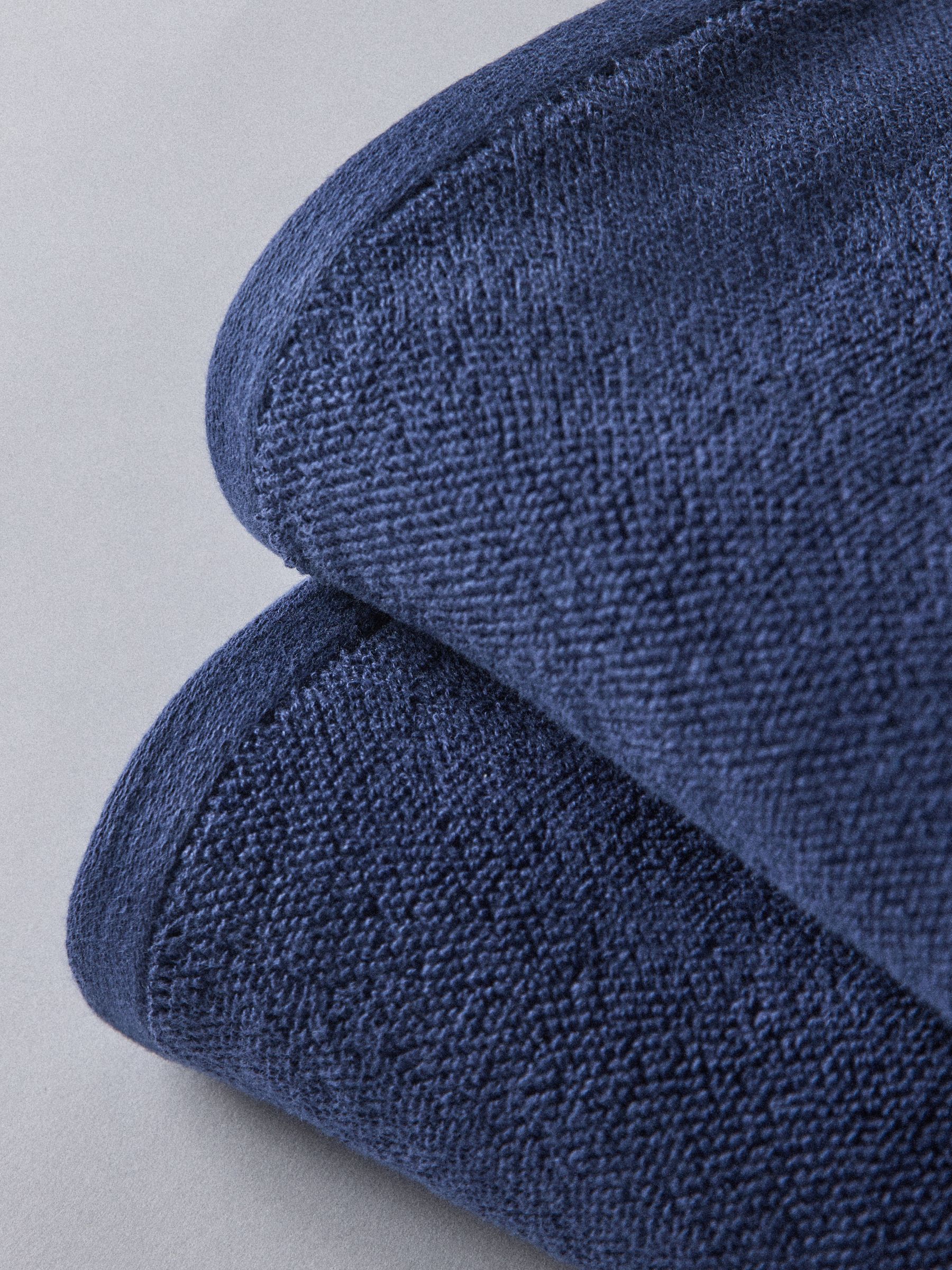 The Set 2 Pack Navy Blue Popcorn Textured Bath Towels - Image 7 of 8