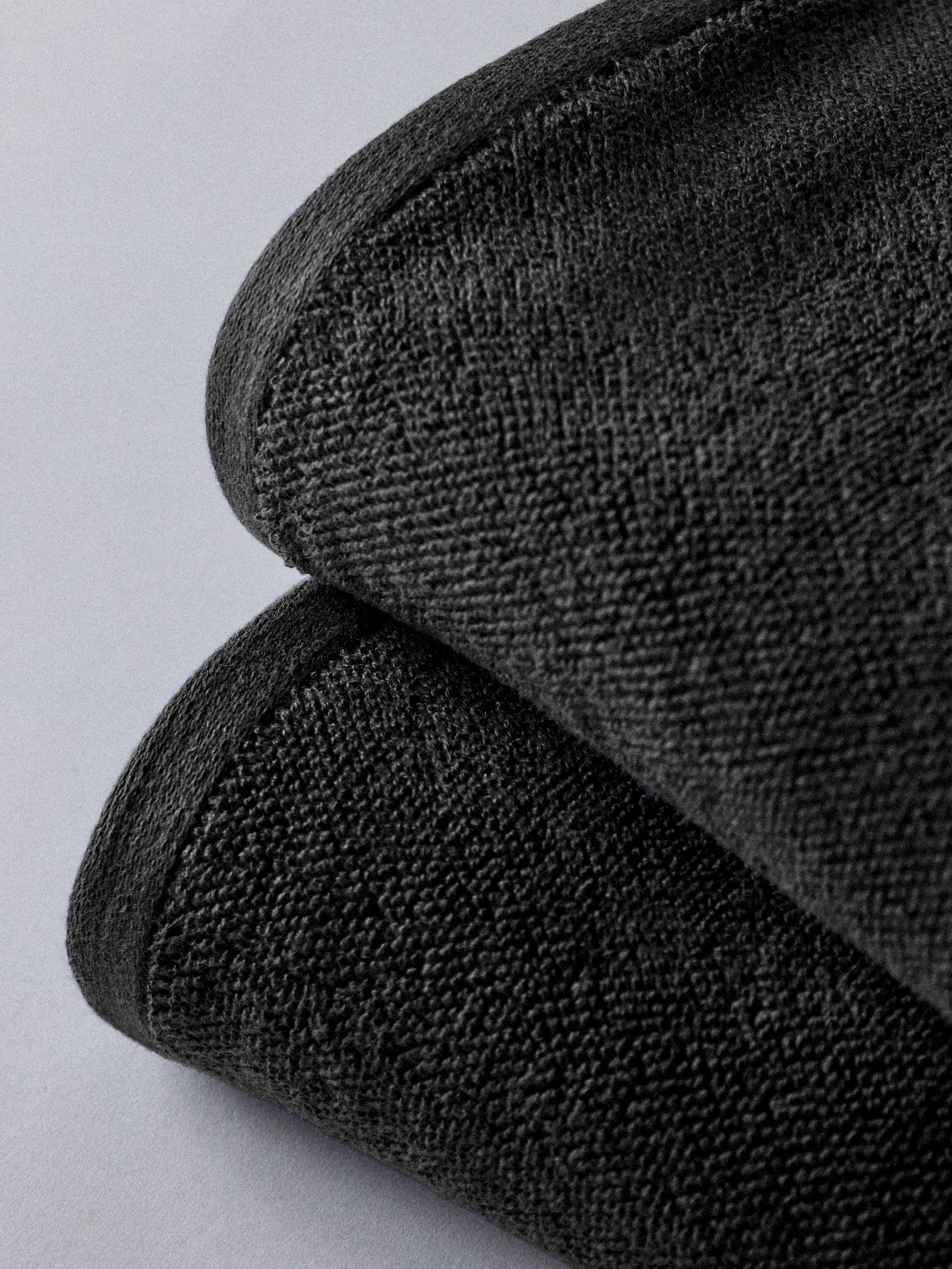 The Set 2 Pack Charcoal Grey Popcorn Textured Bath Towels - Image 7 of 8