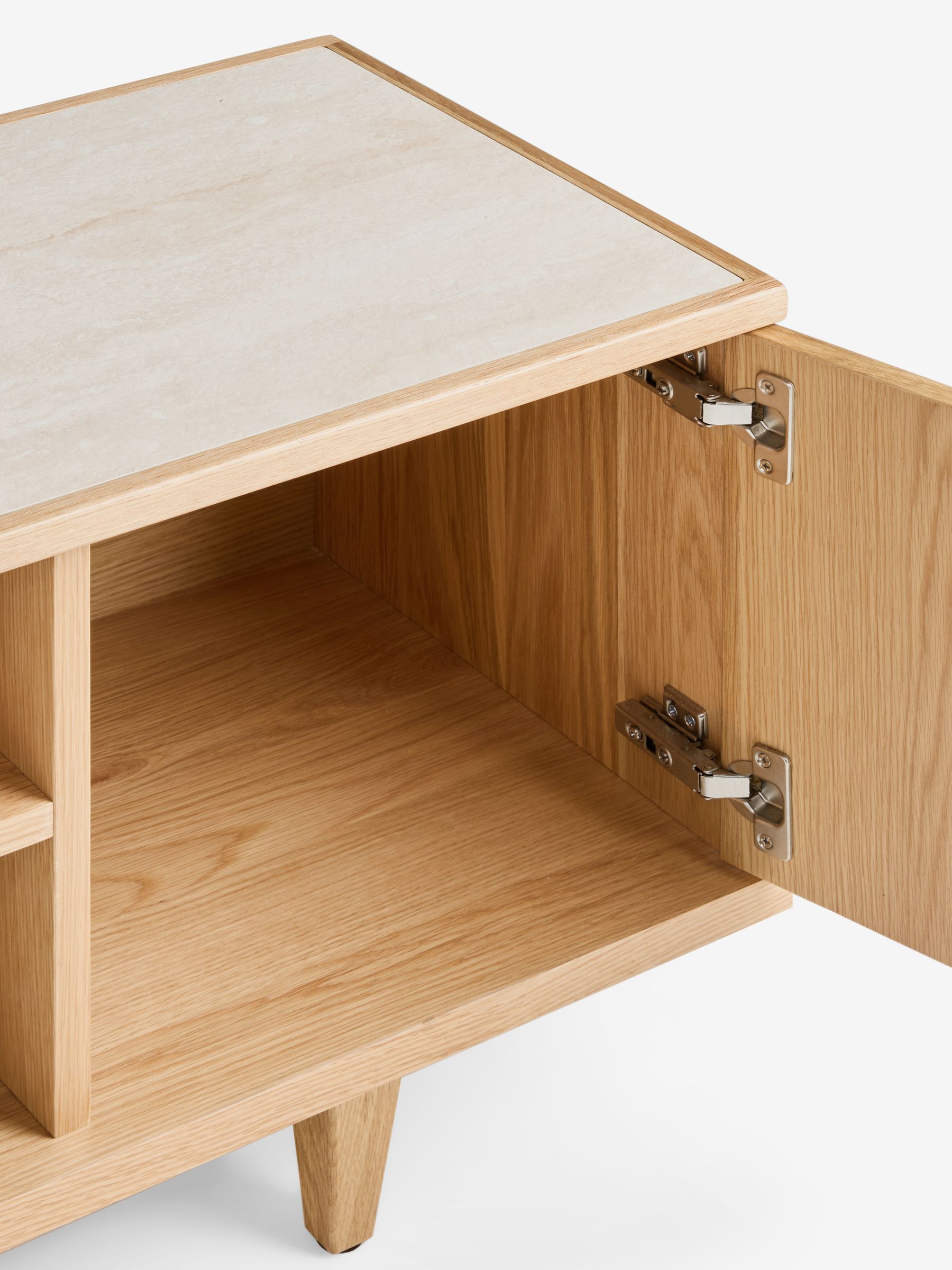 Brunswick Up to 55 Inch Wide TV Unit in Ribbed Oak - Image 10 of 10