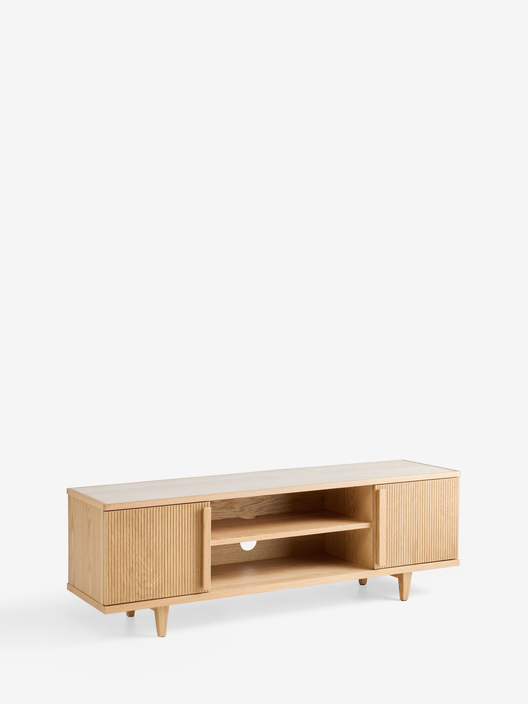 Brunswick Up to 55 Inch Wide TV Unit in Ribbed Oak - Image 9 of 10