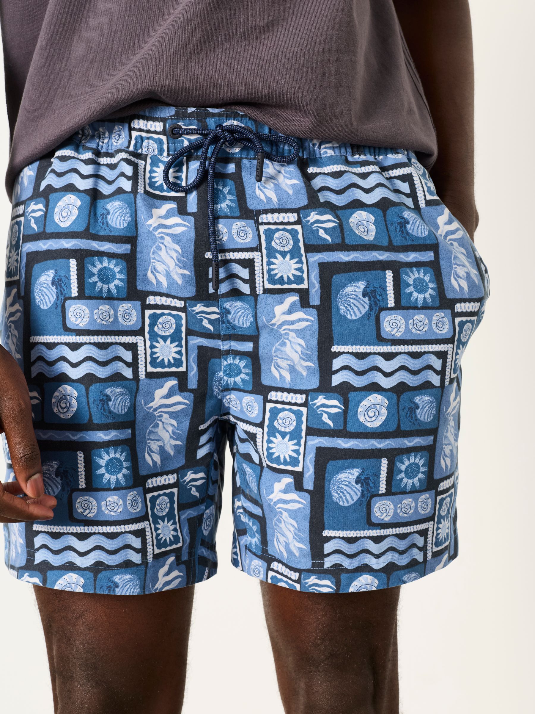 Navy MCS Tile Print Swim Short | FatFace USA
