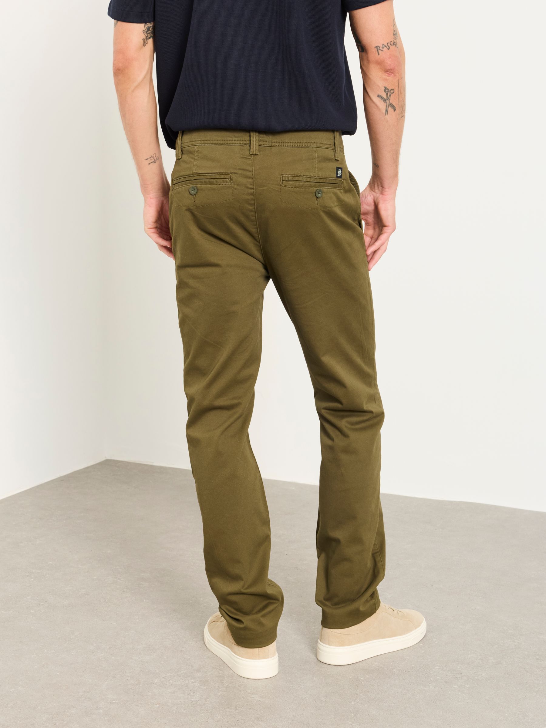 Carbis Dark Green Straight Fit Chinos - Image 2 of 6