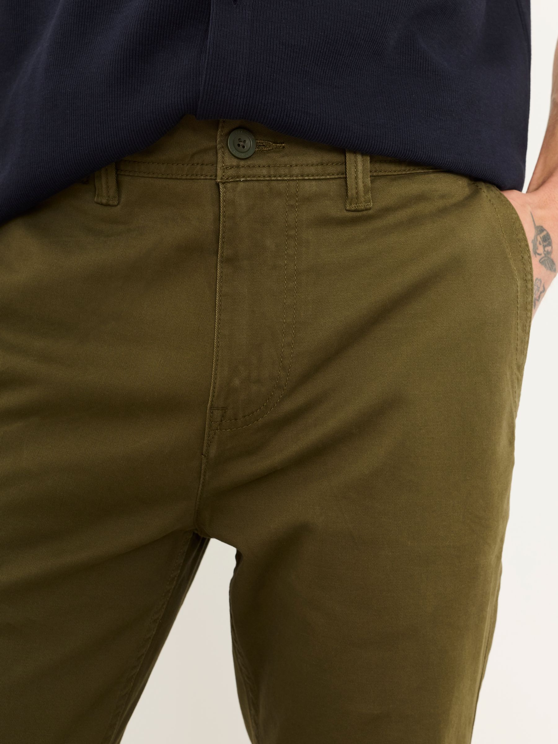 Carbis Dark Green Straight Fit Chinos - Image 3 of 6