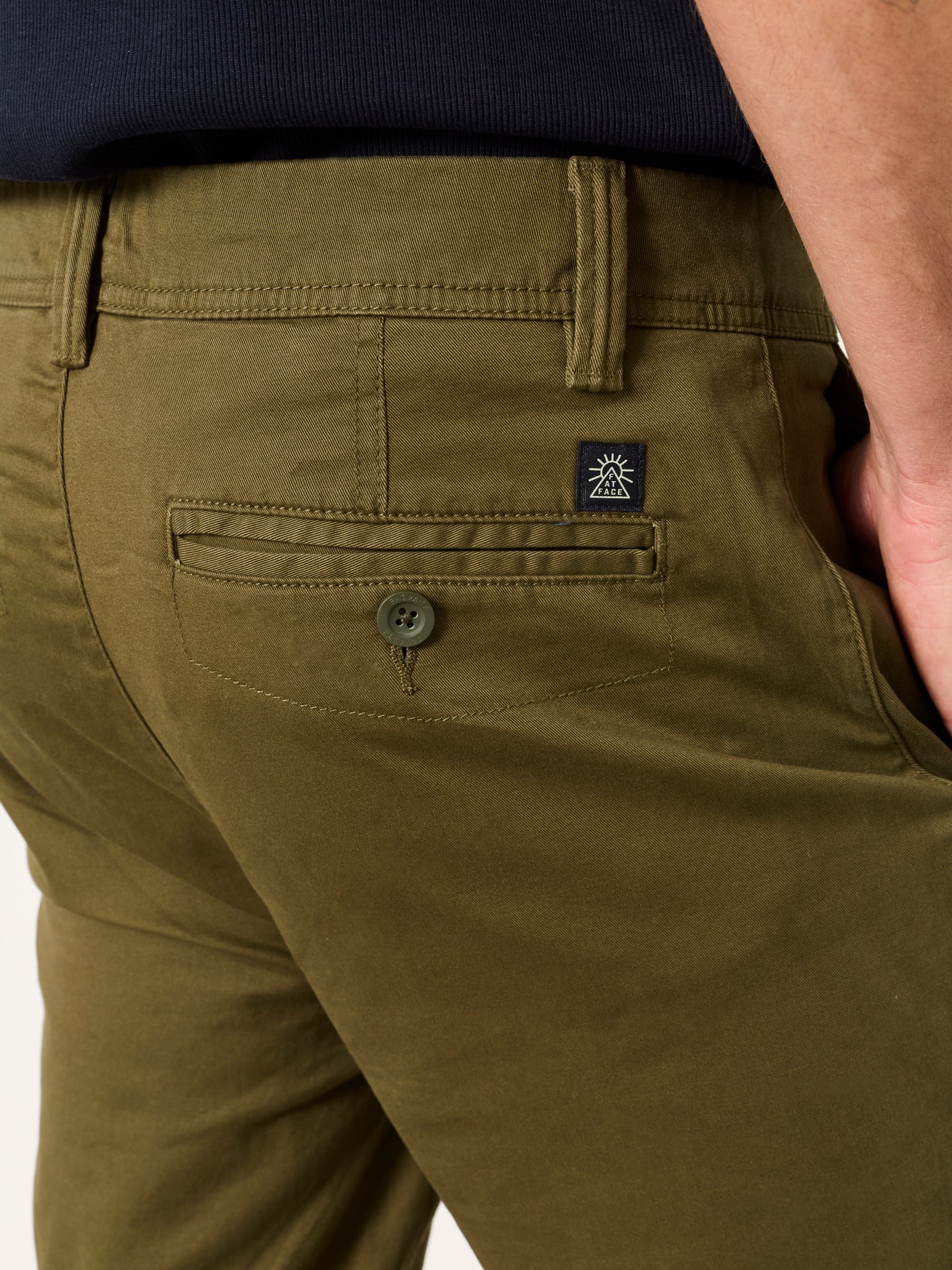 Carbis Dark Green Straight Fit Chinos - Image 4 of 6