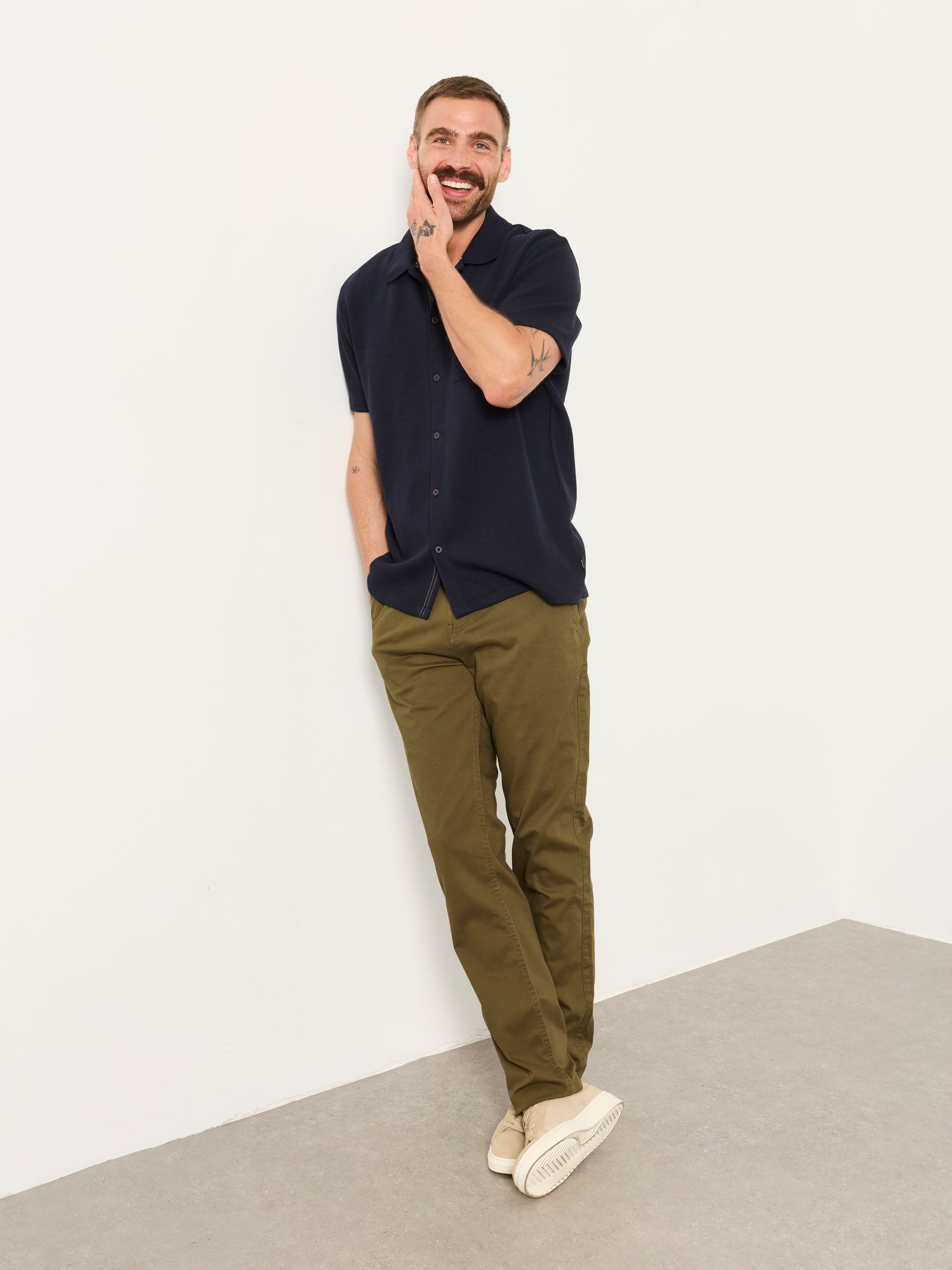 Carbis Dark Green Straight Fit Chinos - Image 6 of 6