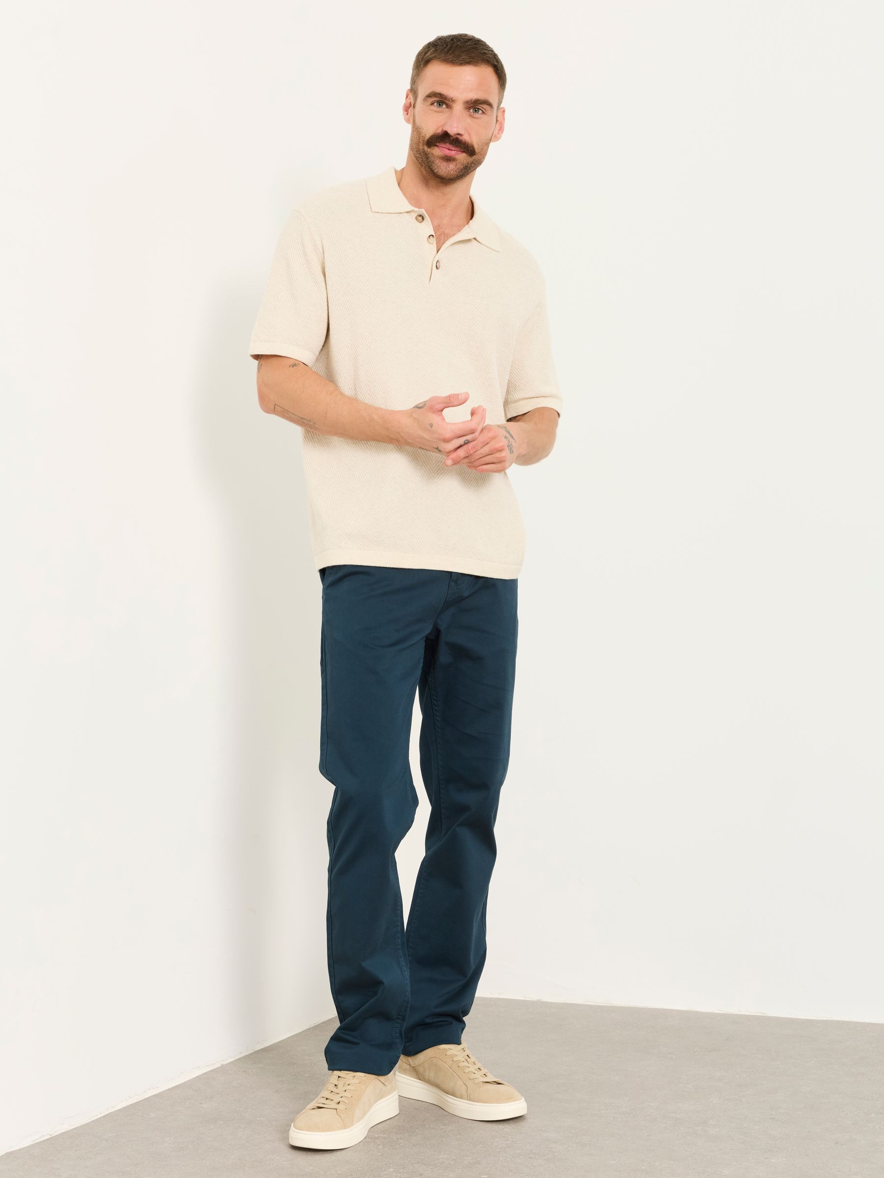 Teal Blue Carbis Straight Fit Chinos - Image 5 of 5
