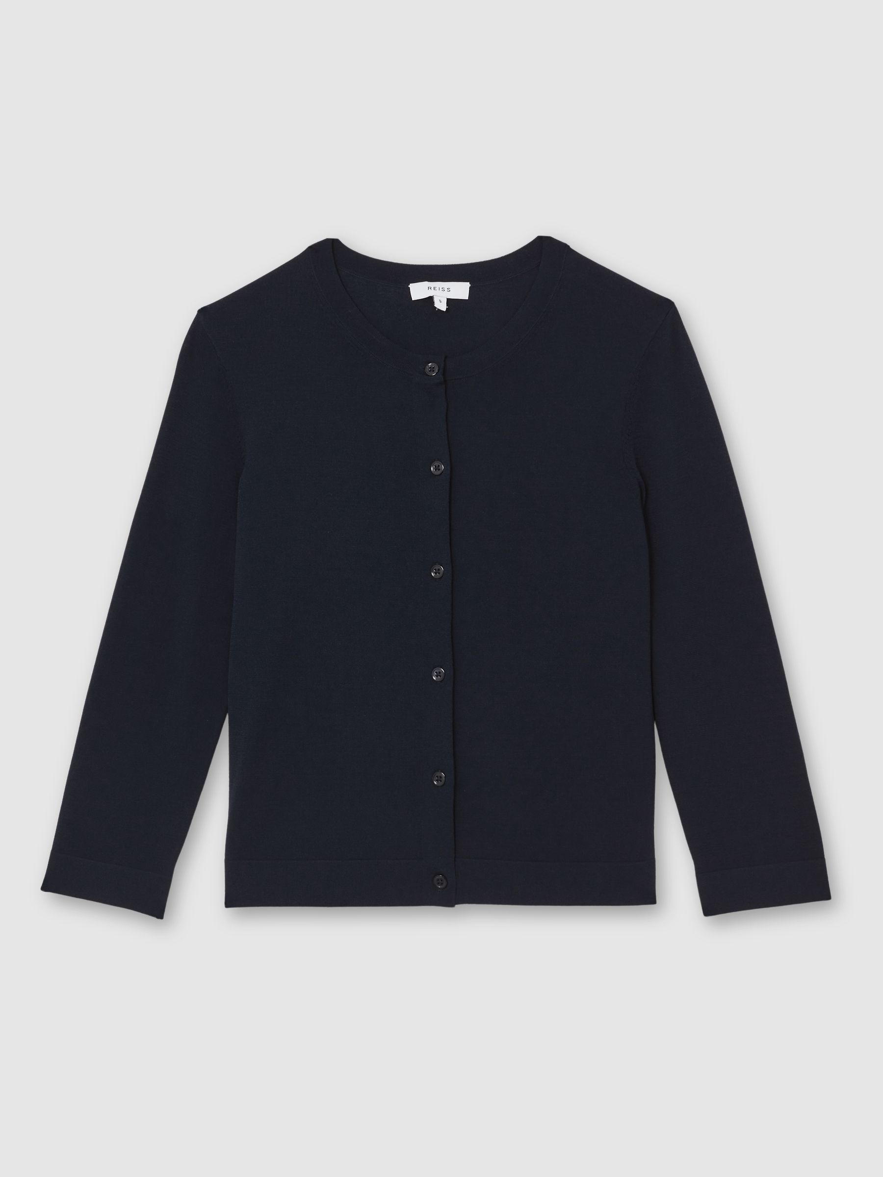 Lightweight Cropped Cardigan in Navy - Bild 2 von 5