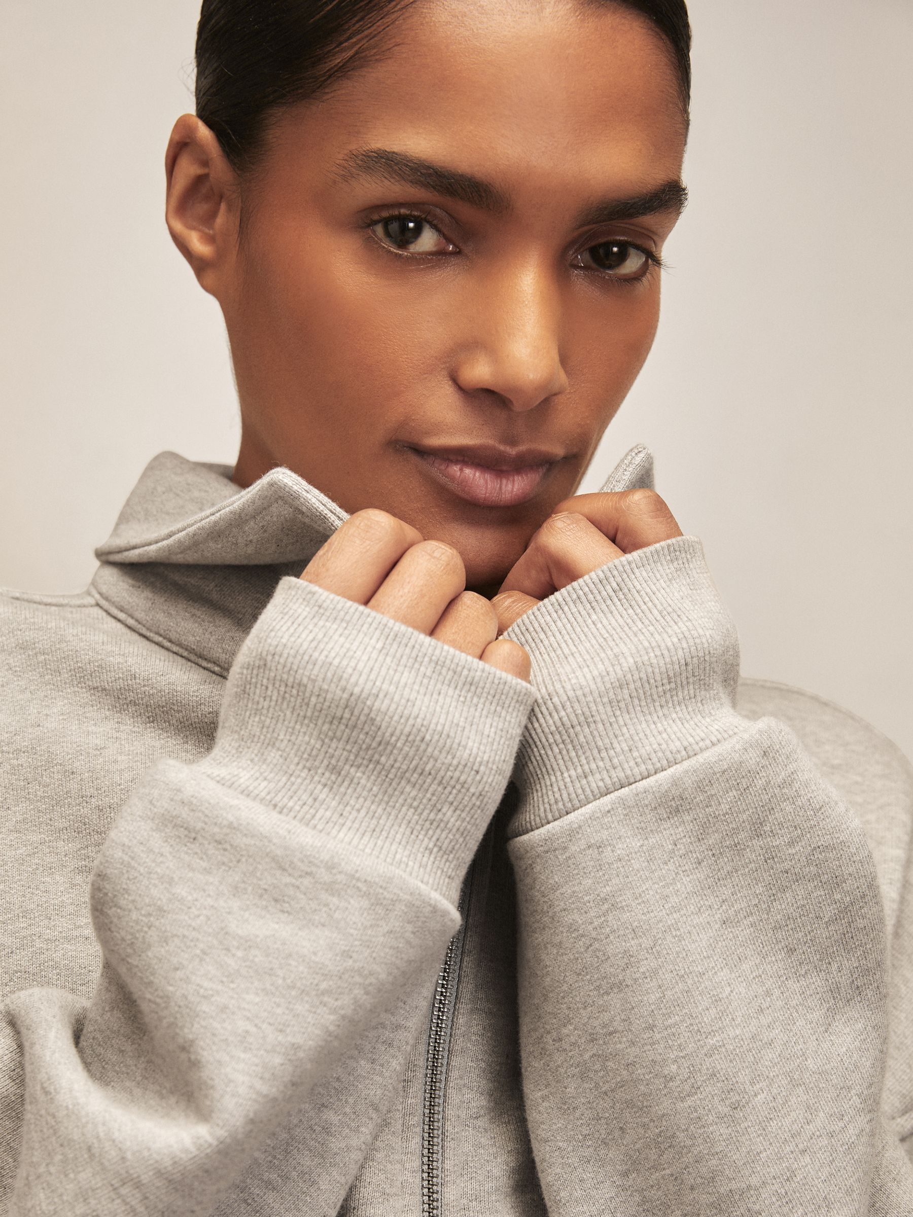 Reiss | Royal Ballet Zip Mikina Unisex Fit v šedé melanžové barvě - Obrázek 7 z 8