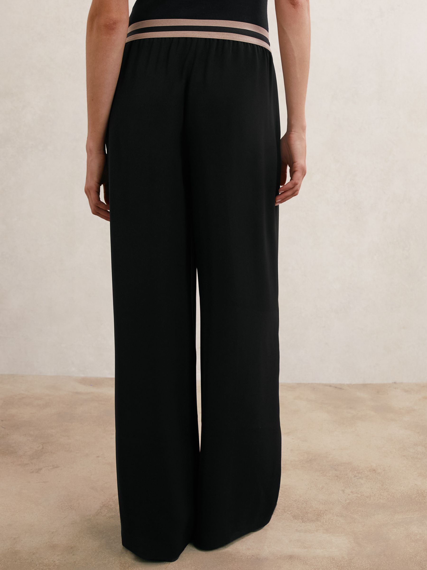 Elasticated-Waist Wide-Leg Trousers in Black - Image 6 of 7