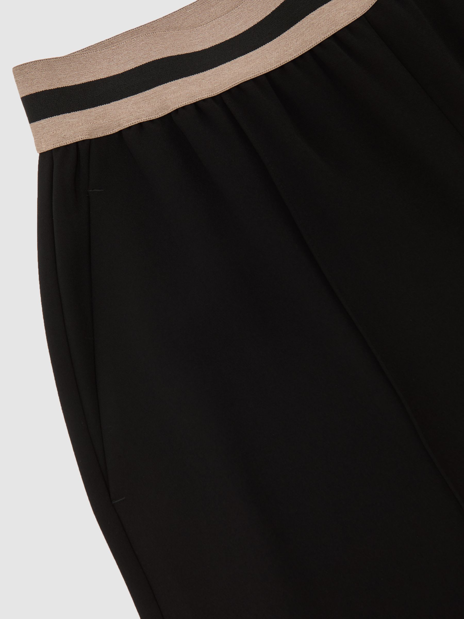 Elasticated-Waist Wide-Leg Trousers in Black - Image 7 of 7