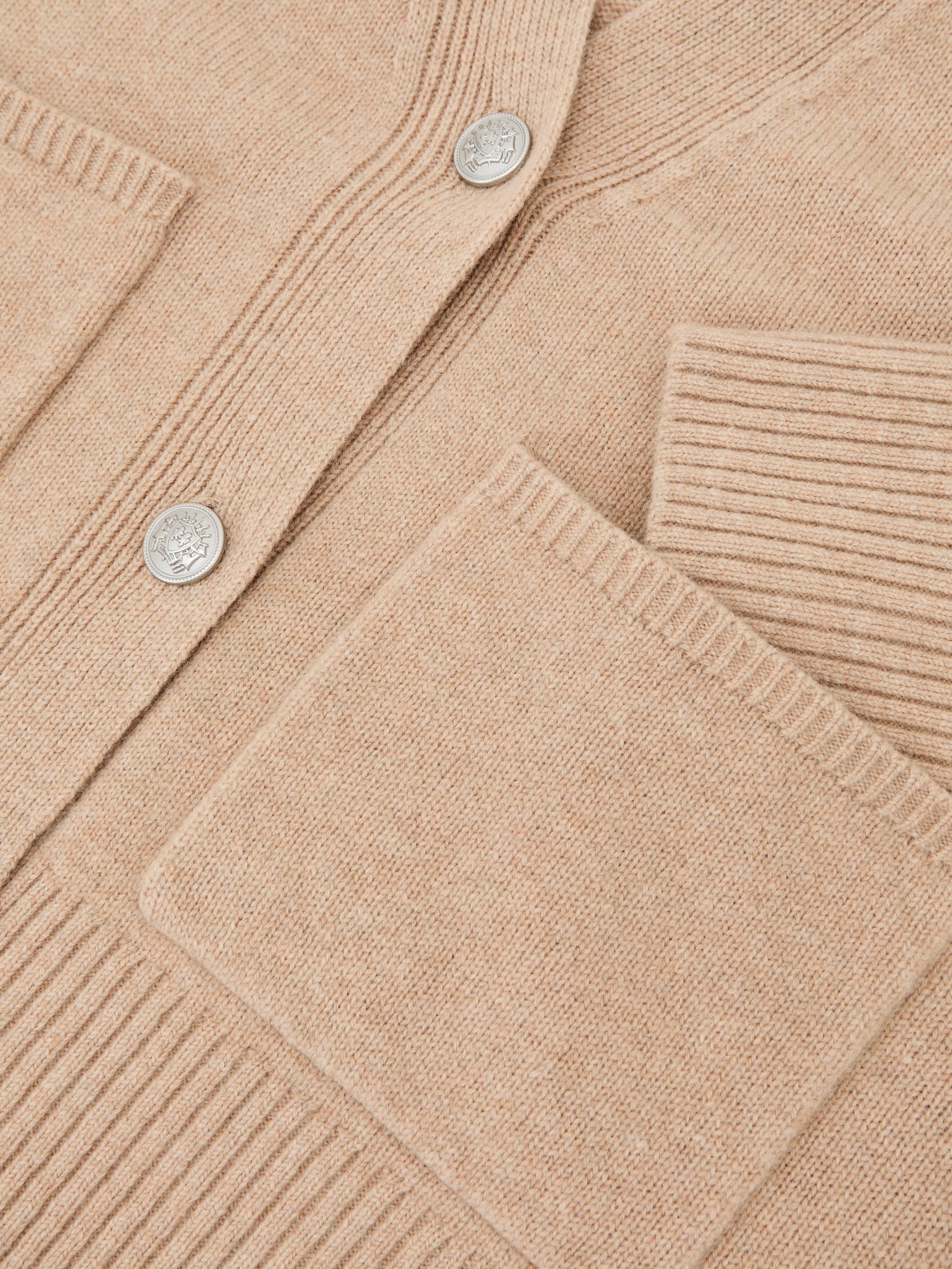 Wool-Cashmere Button-Through Cardigan in Beige Neutral - Image 6 of 6