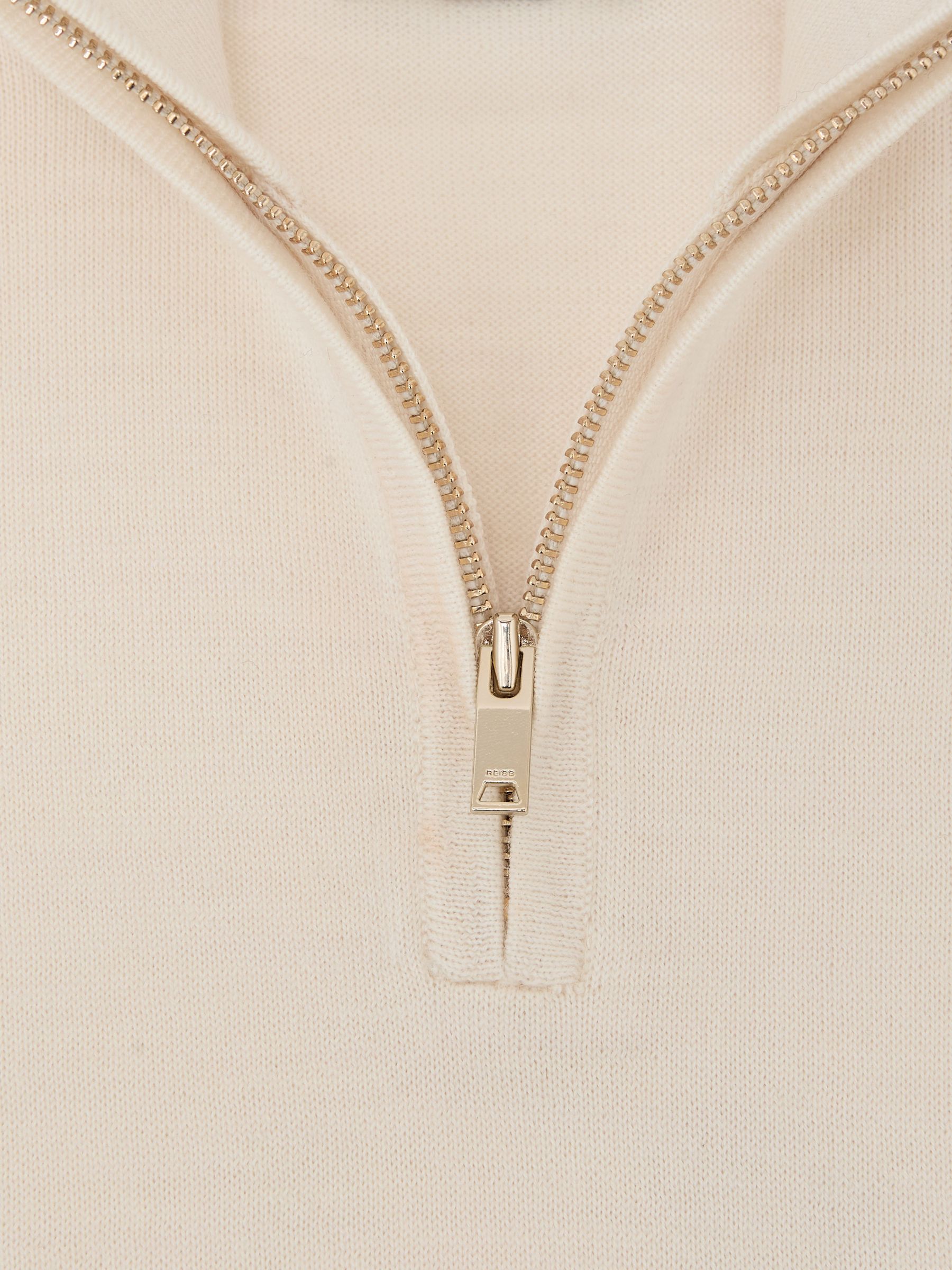 13-14 yrs Merino Wool Half-Zip Funnel Neck Jumper in Snow White - Image 4 of 4