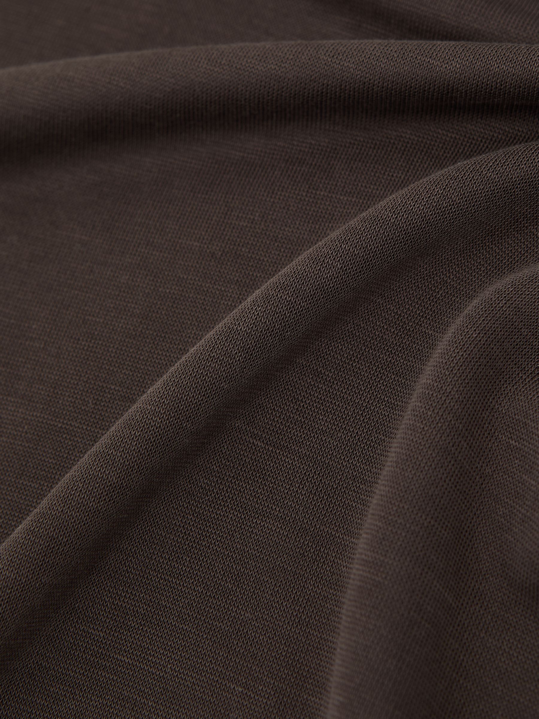 Lyocell-Blend Funnel-Neck Top in Chocolate Brown - image 4