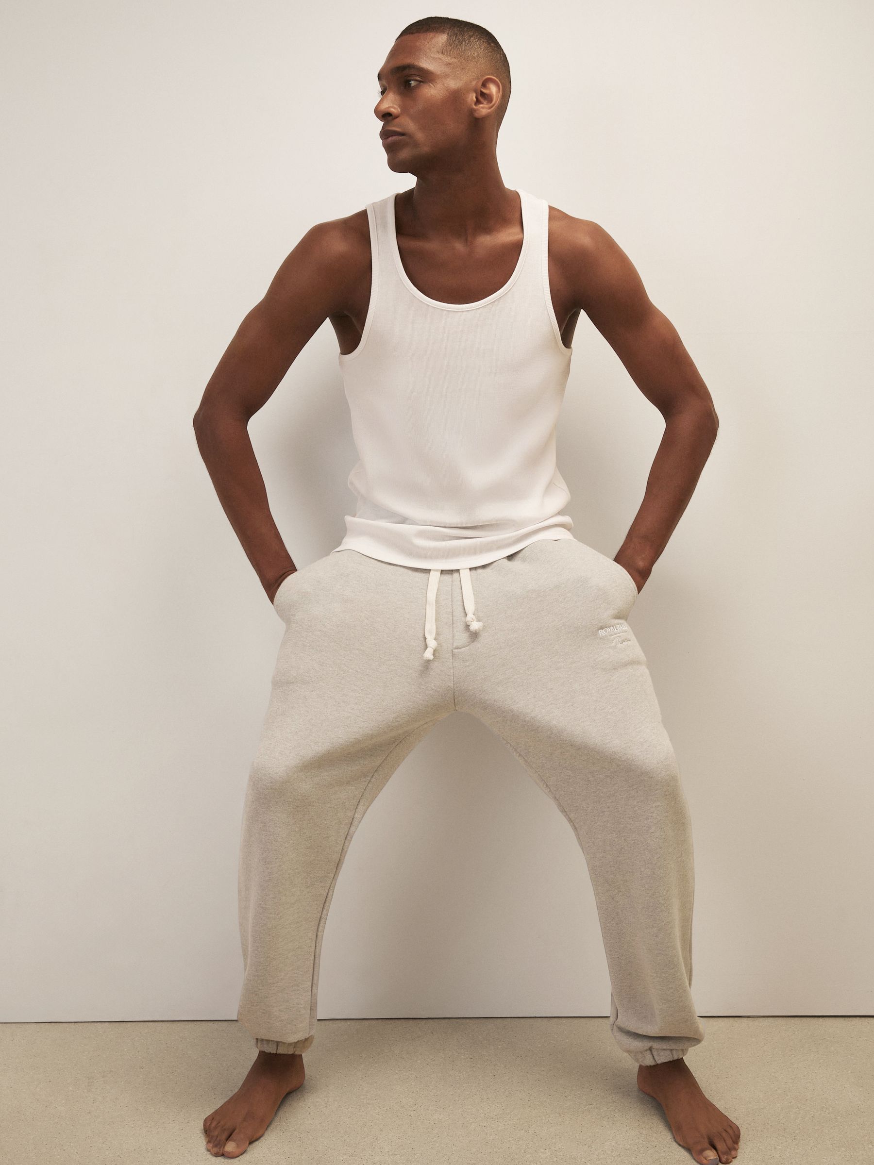 Reiss | Royal Ballet Cuffed Joggers in Grey Melange - image 4