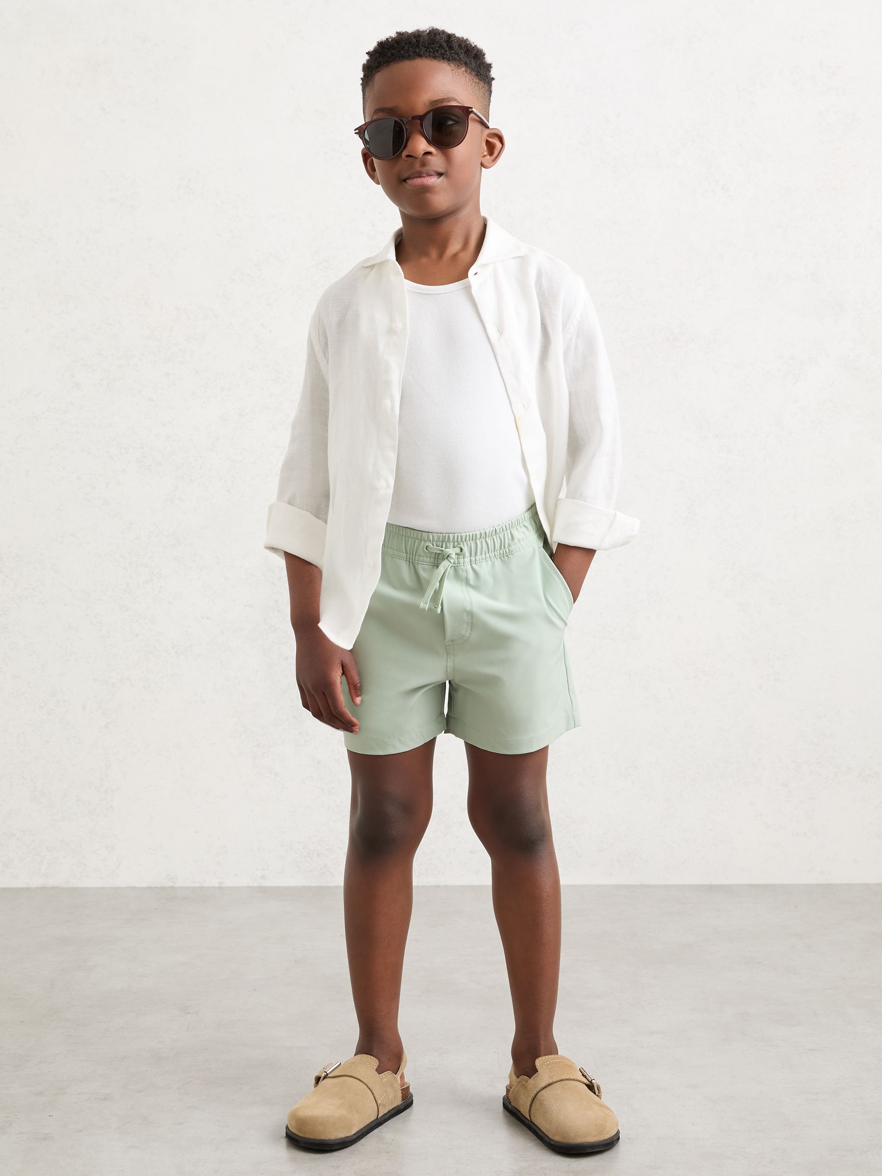 13-14 yrs Drawstring Swim Shorts in Mint Green - Image 3 of 6