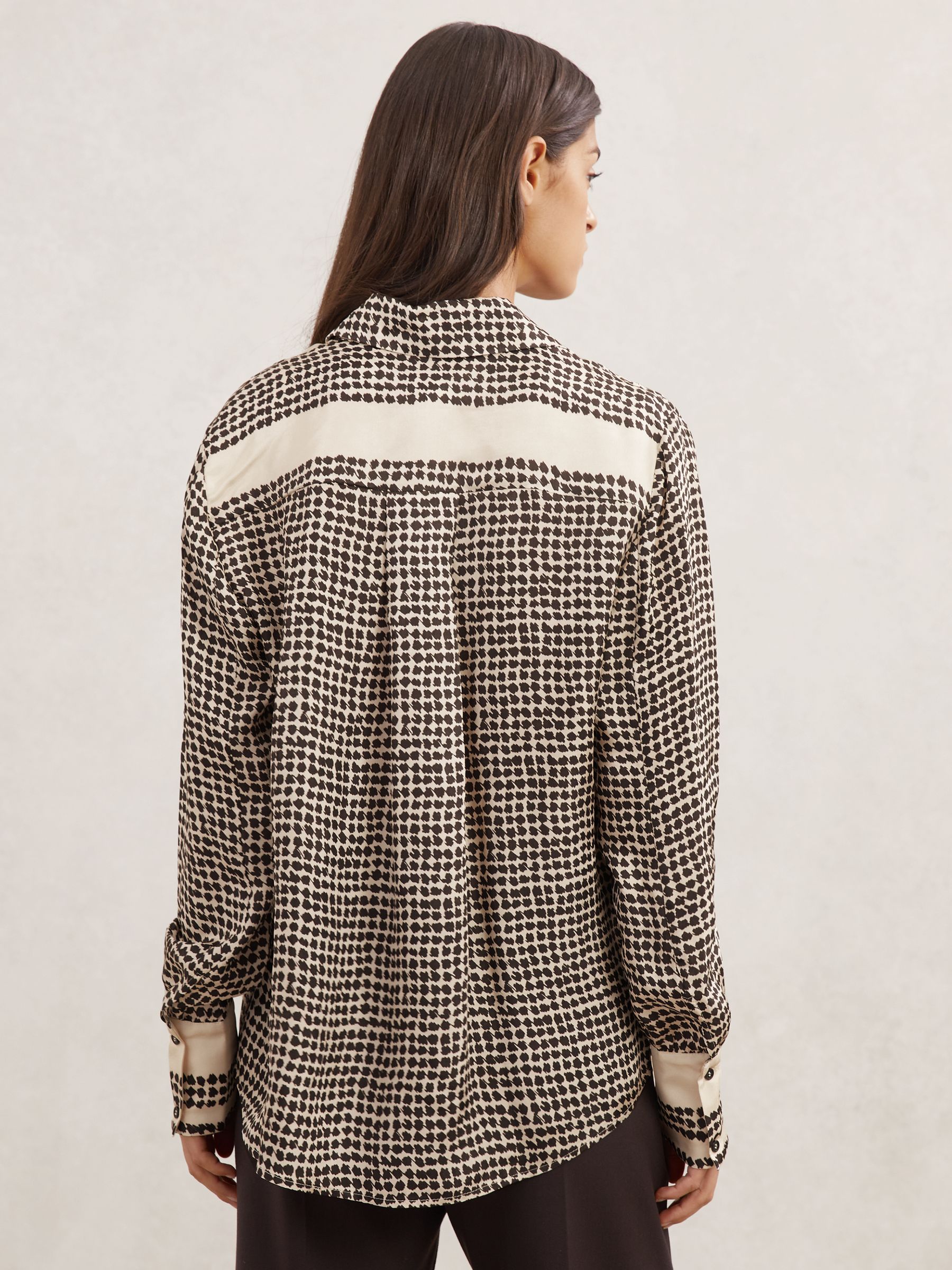 Tile-Print Bib Shirt in Ivory/Black - image 4
