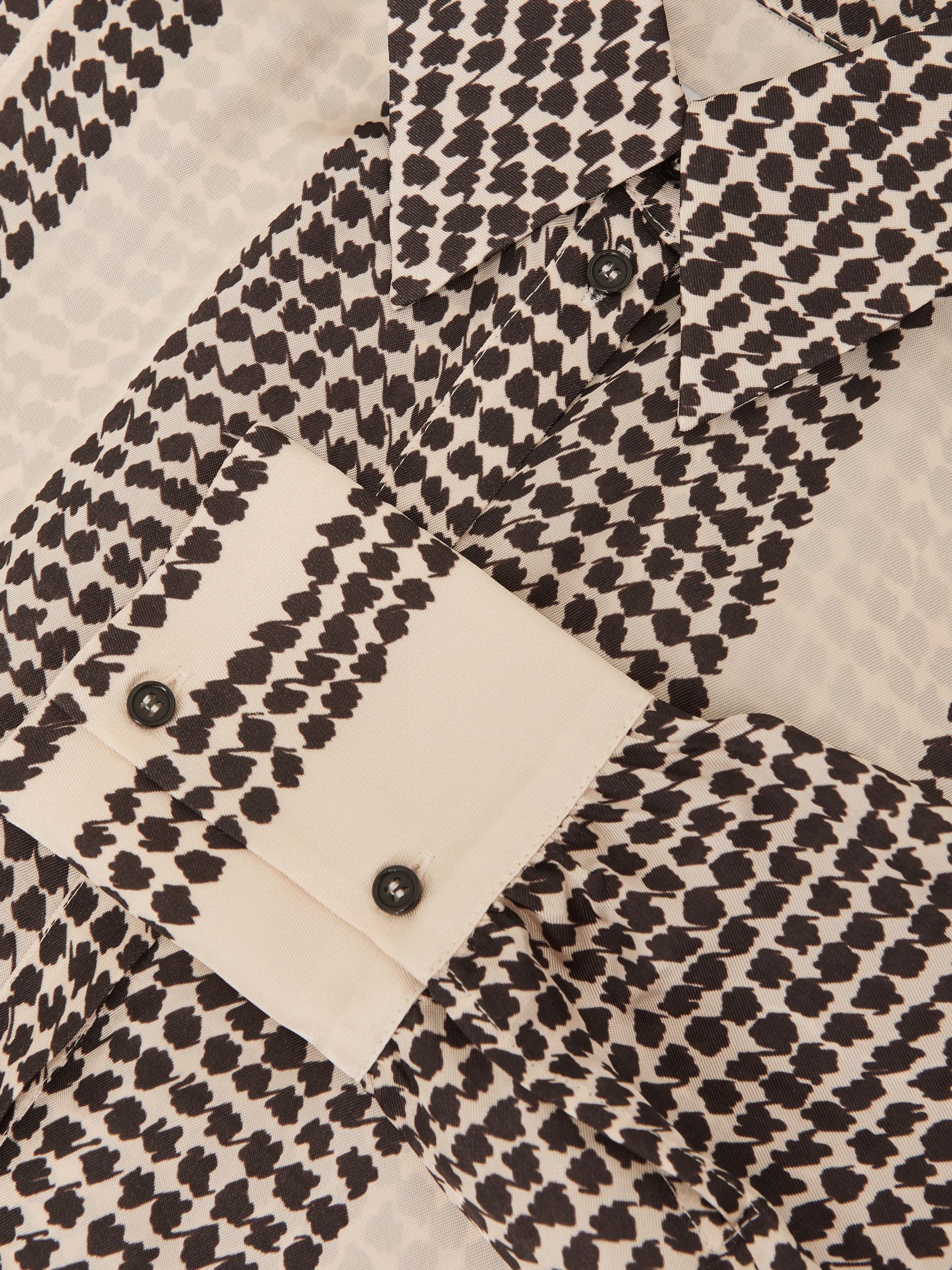 Tile-Print Bib Shirt in Ivory/Black - image 3