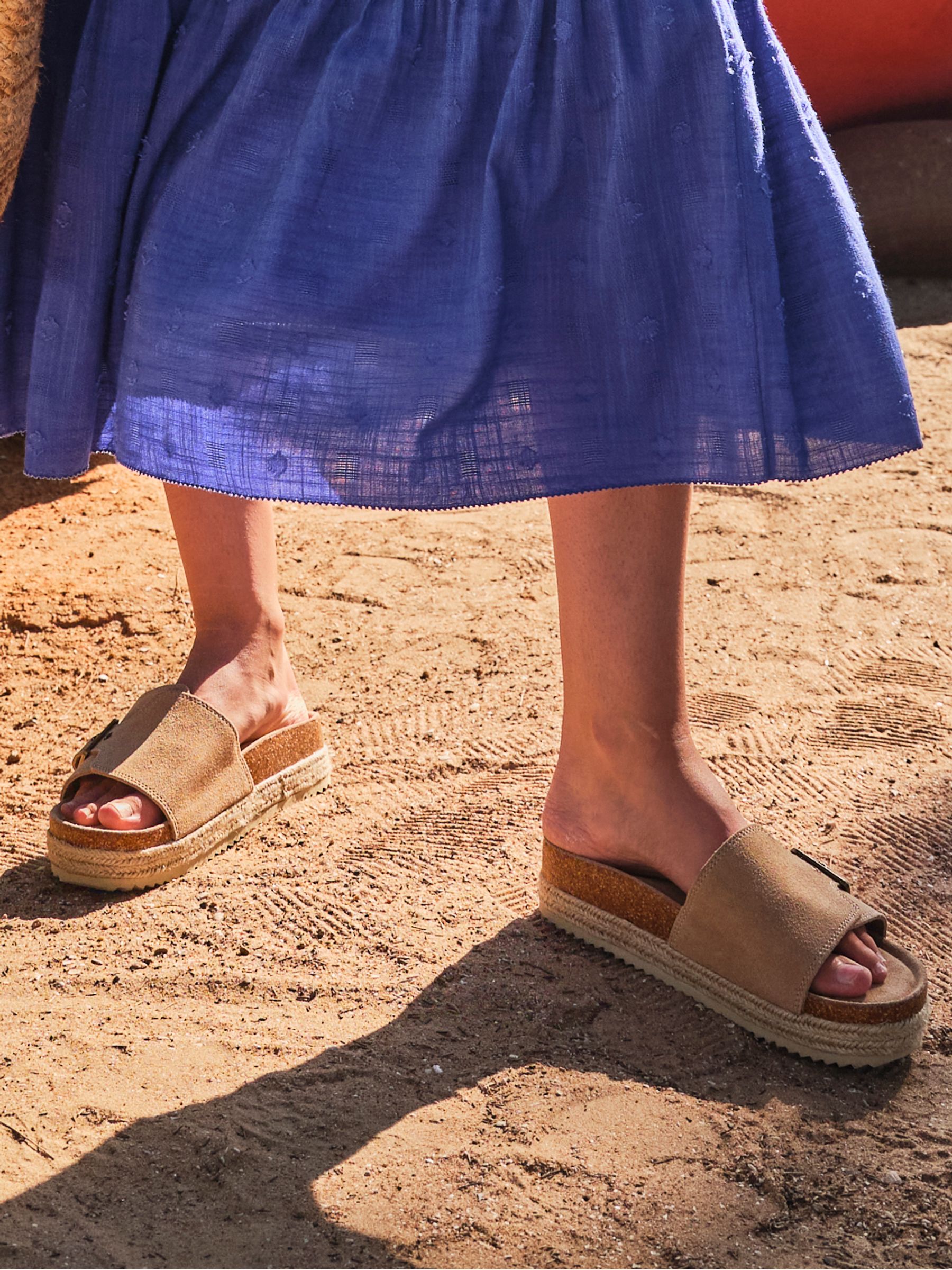 Natural Layne Leather Flatform Sandal - Image 1 of 6