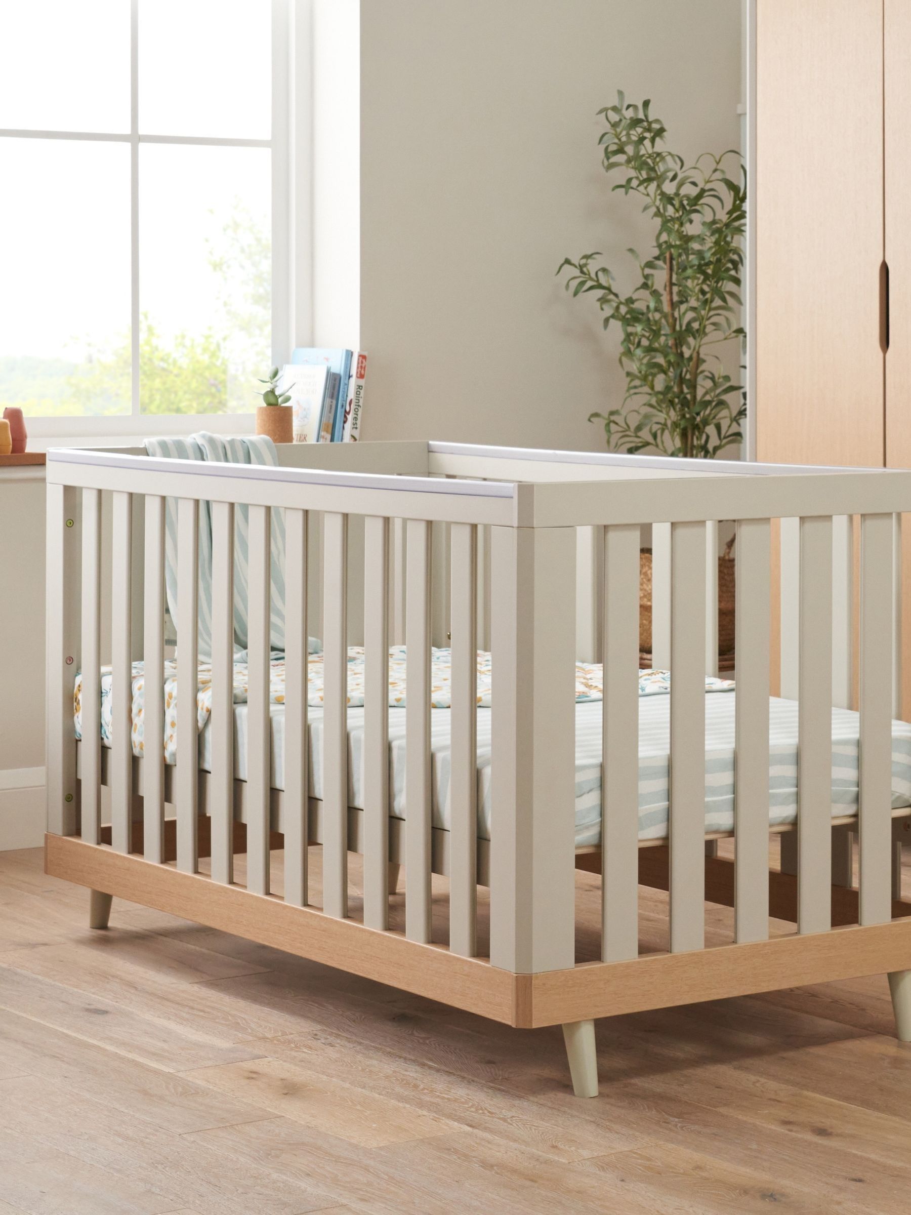 Tutti Bambini Light Oak  White Sand Hygge Mini Cot Bed - Image 1 of 6