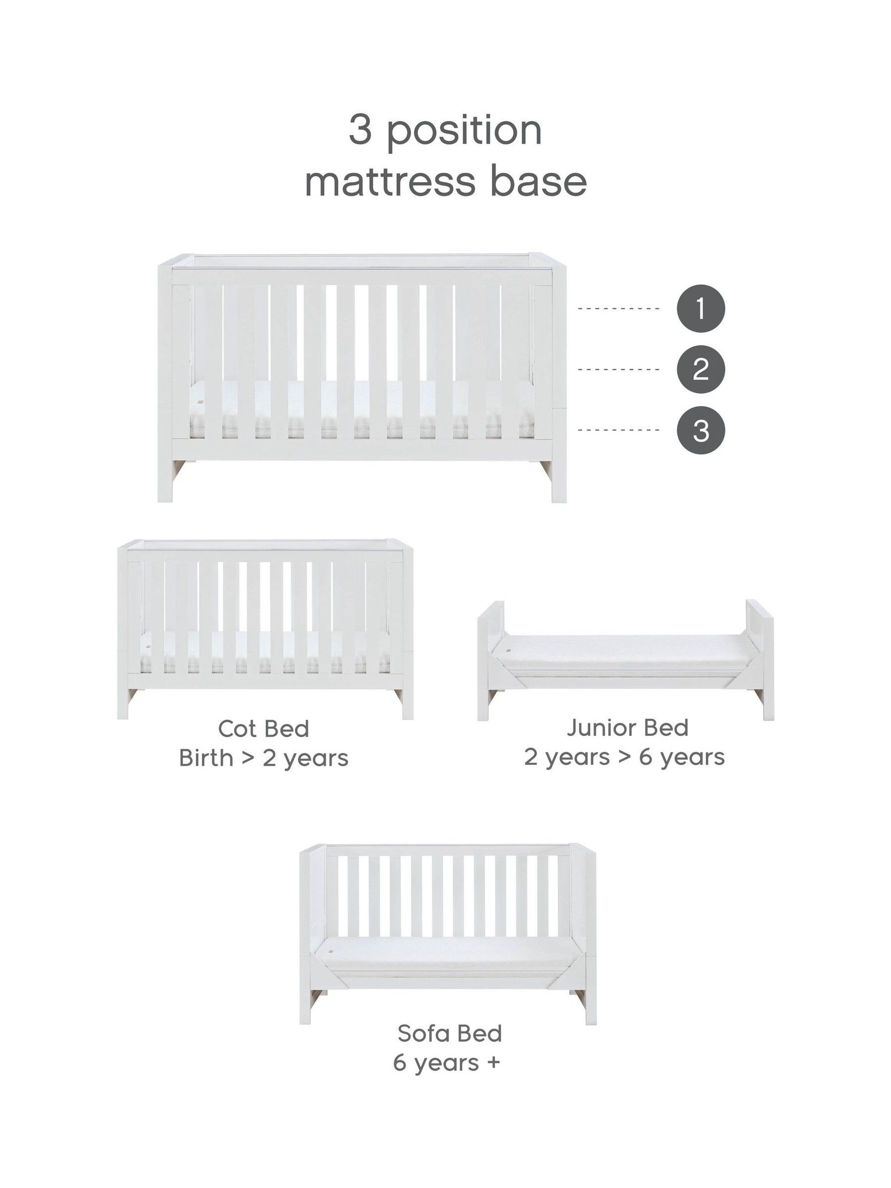 Tutti Bambini White Tivoli Cot Bed - Image 6 of 6