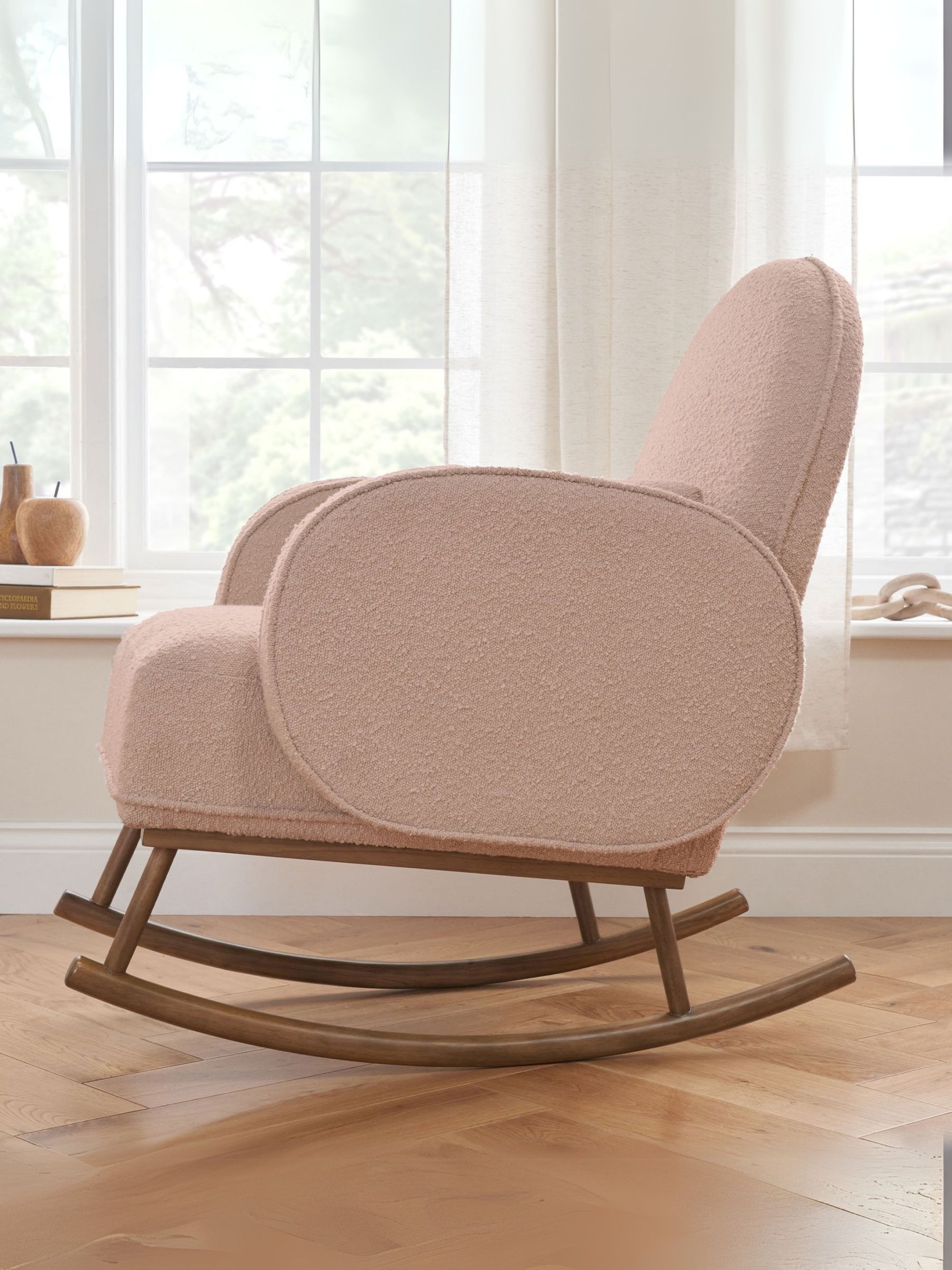 Tutti Bambini Boucle Blush Micah Rocking Nursing Chair & Footstool - Image 3 of 4