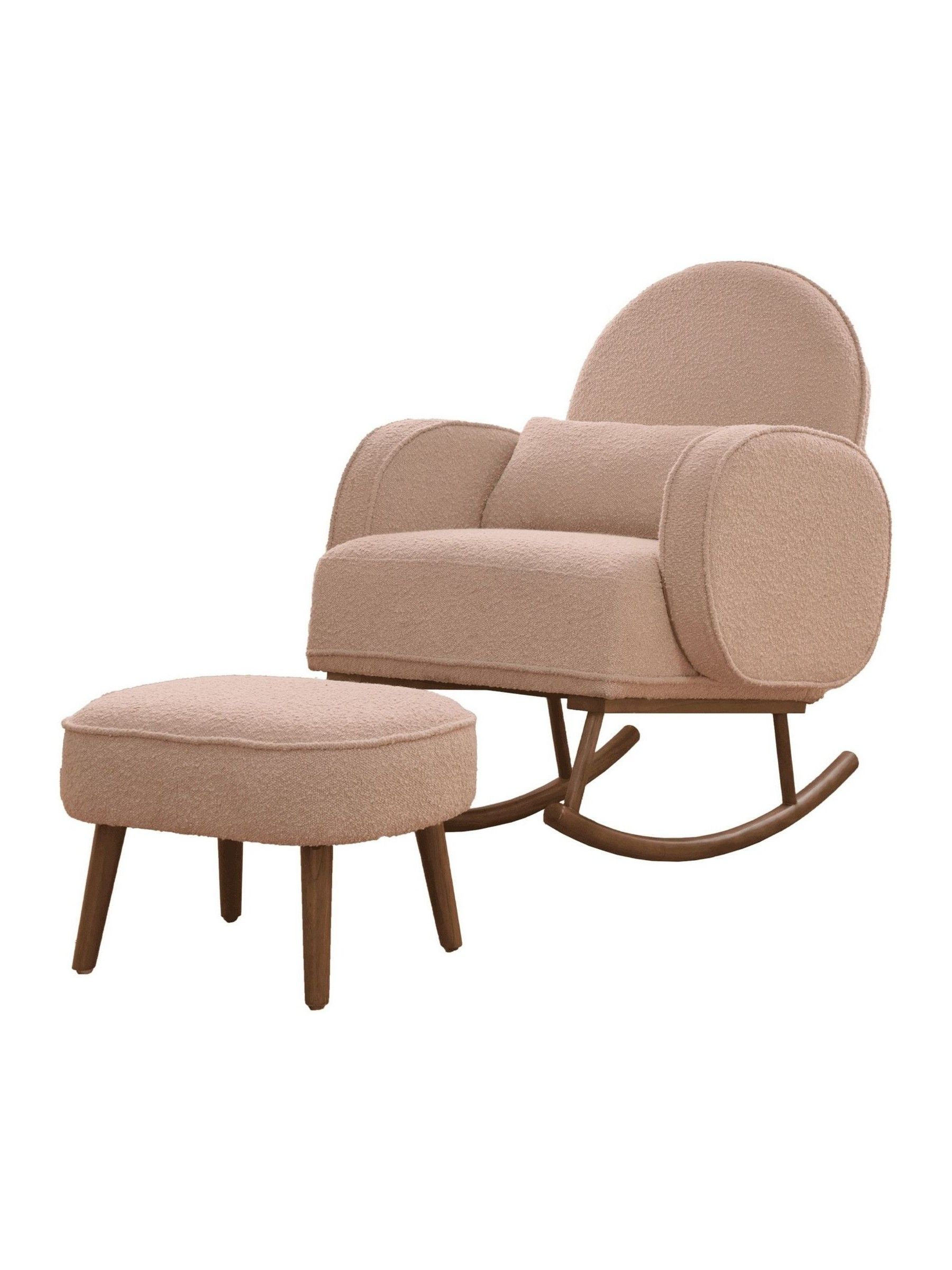 Tutti Bambini Boucle Blush Micah Rocking Nursing Chair & Footstool - Image 4 of 4 Tutti Bambini Boucle Blush Micah Rocking Nursing Chair & Footstool - Image 4 of 4