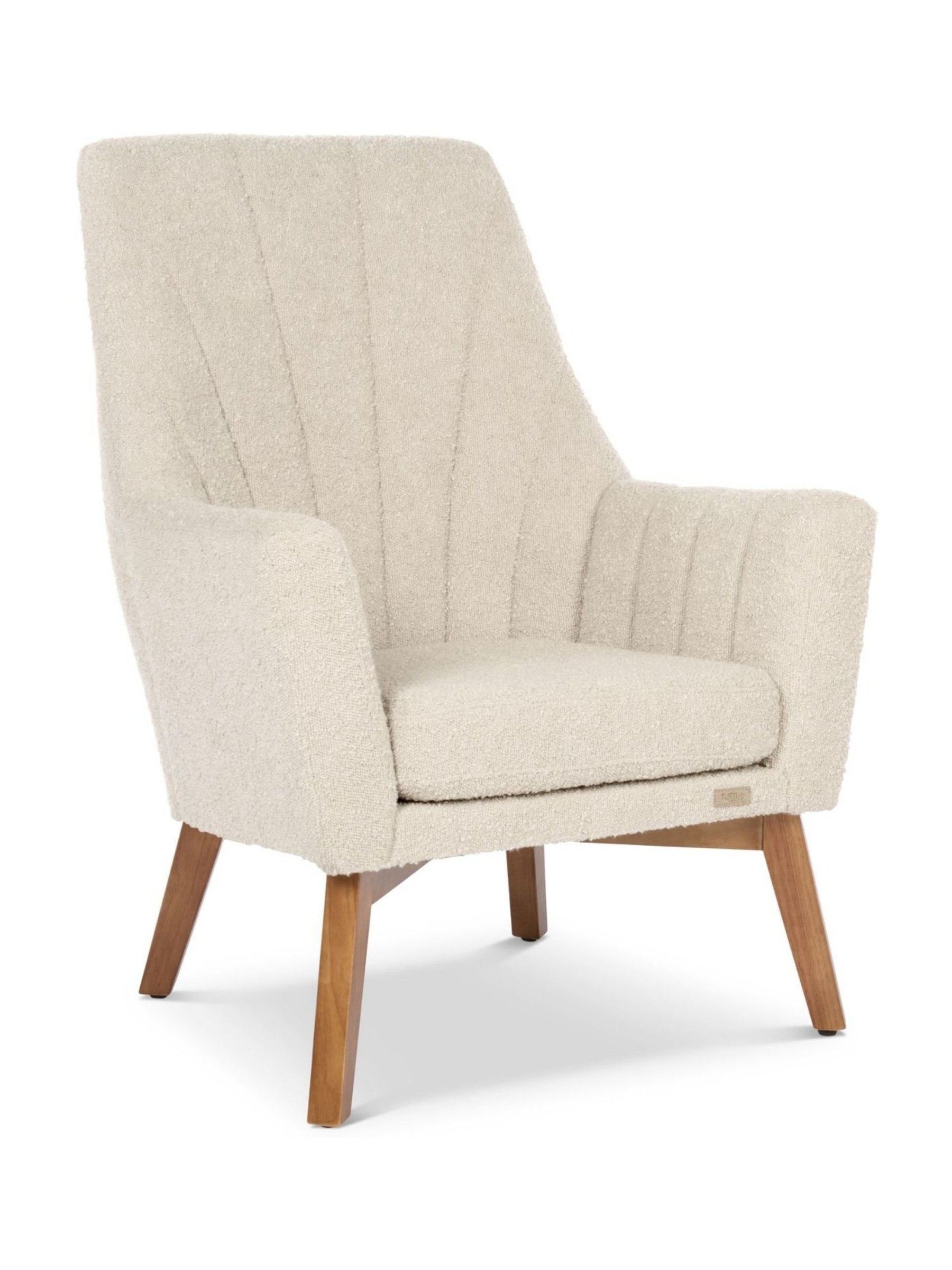 Tutti Bambini Boucle Mushroom Jonah Luxe Rocking Nursing Chair & Footstool - Image 3 of 5