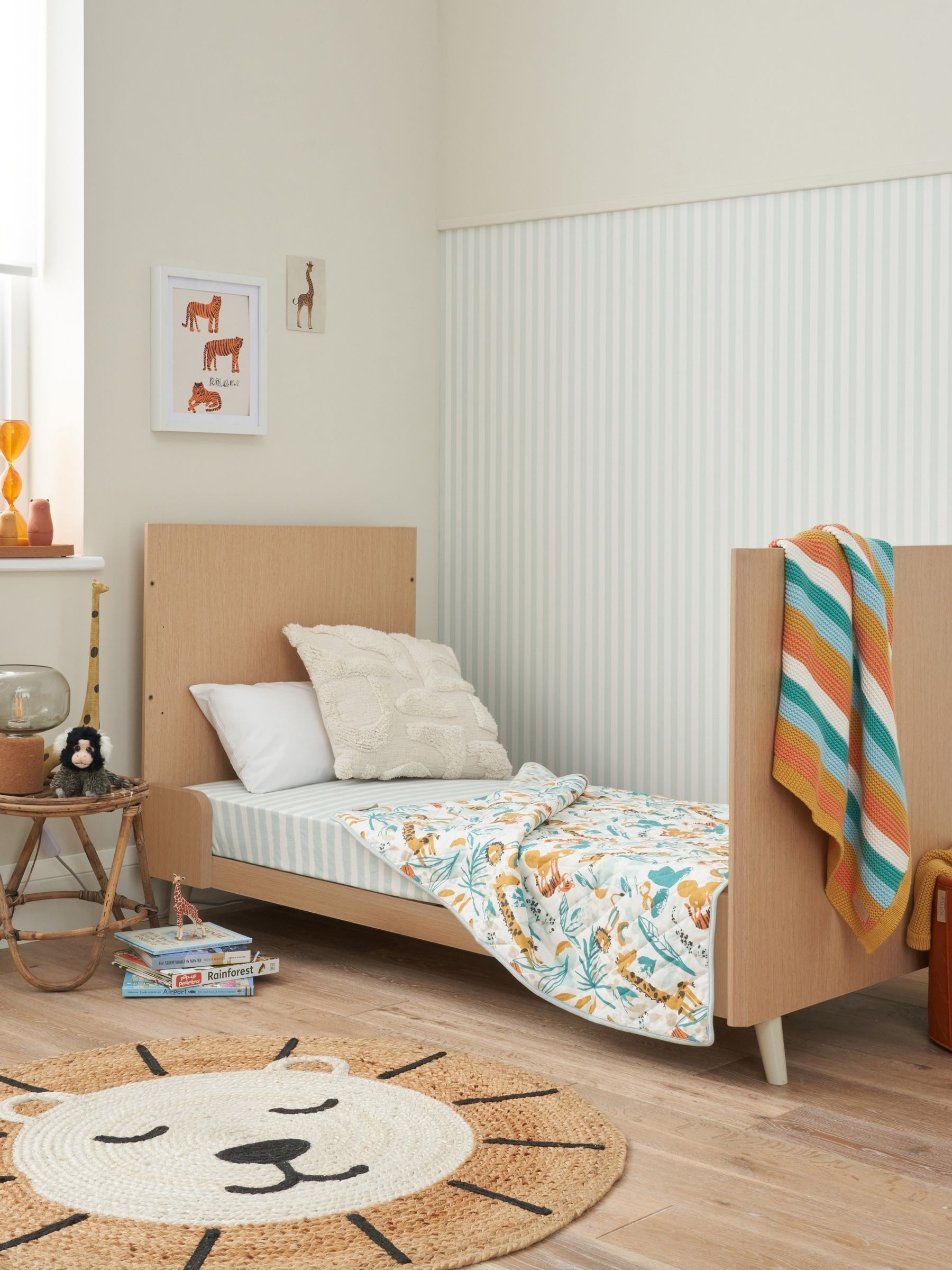 Tutti Bambini Light Oak White Sand Fika Mini Cot Bed - Image 2 of 6