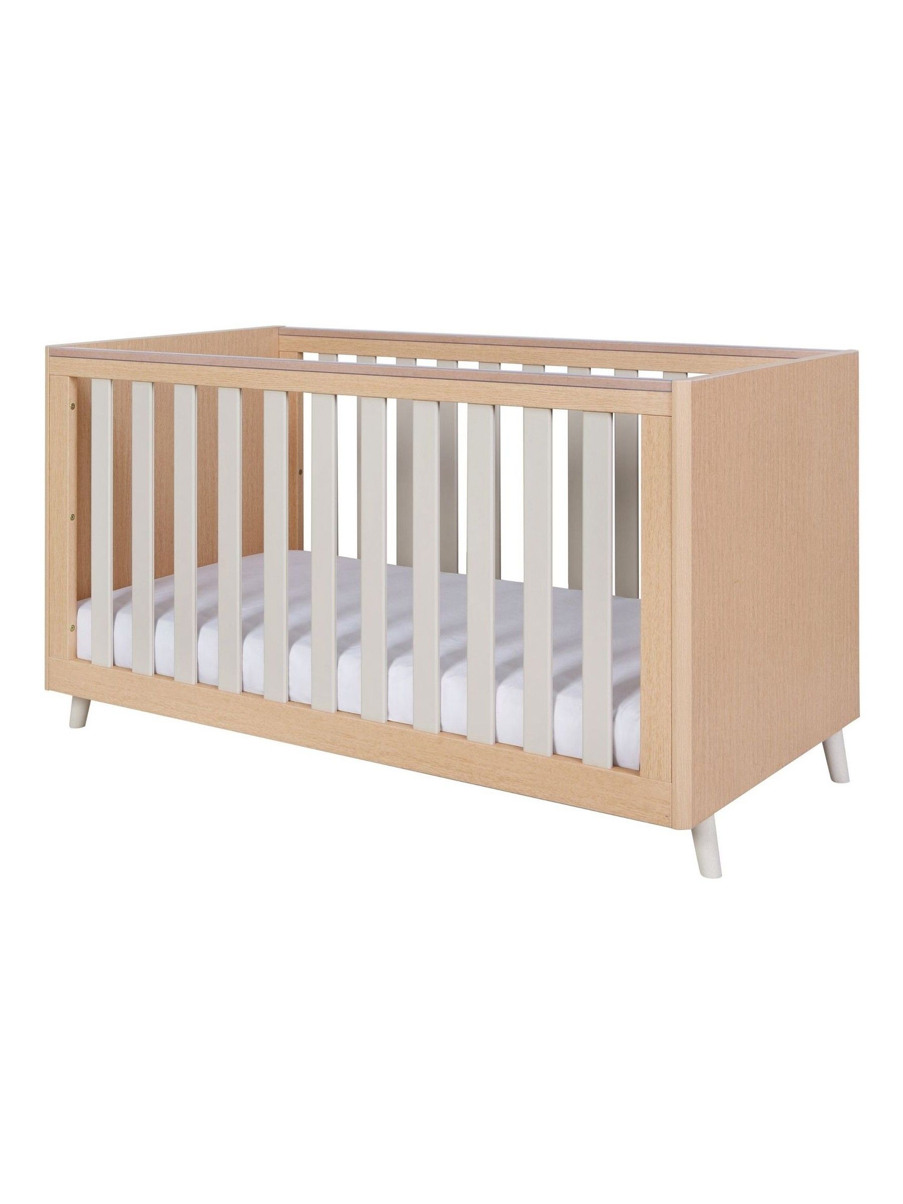 Tutti Bambini Light Oak White Sand Fika Mini Cot Bed - Image 5 of 6
