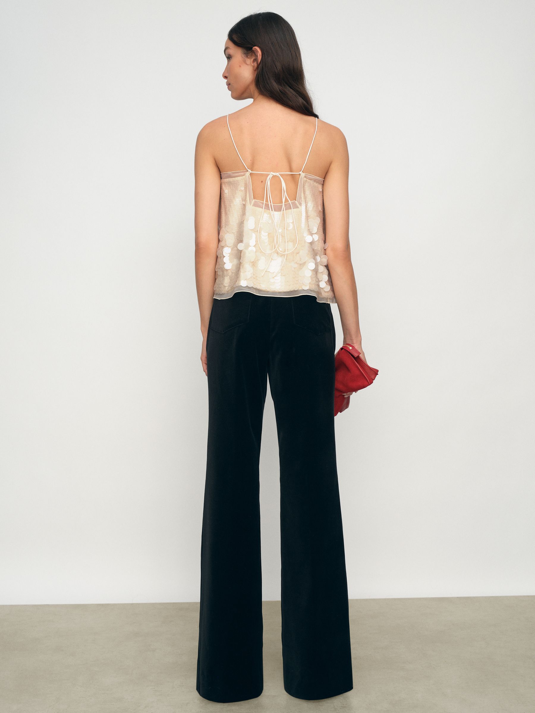 Sequin Cami Top in Cream - Image 8 of 9