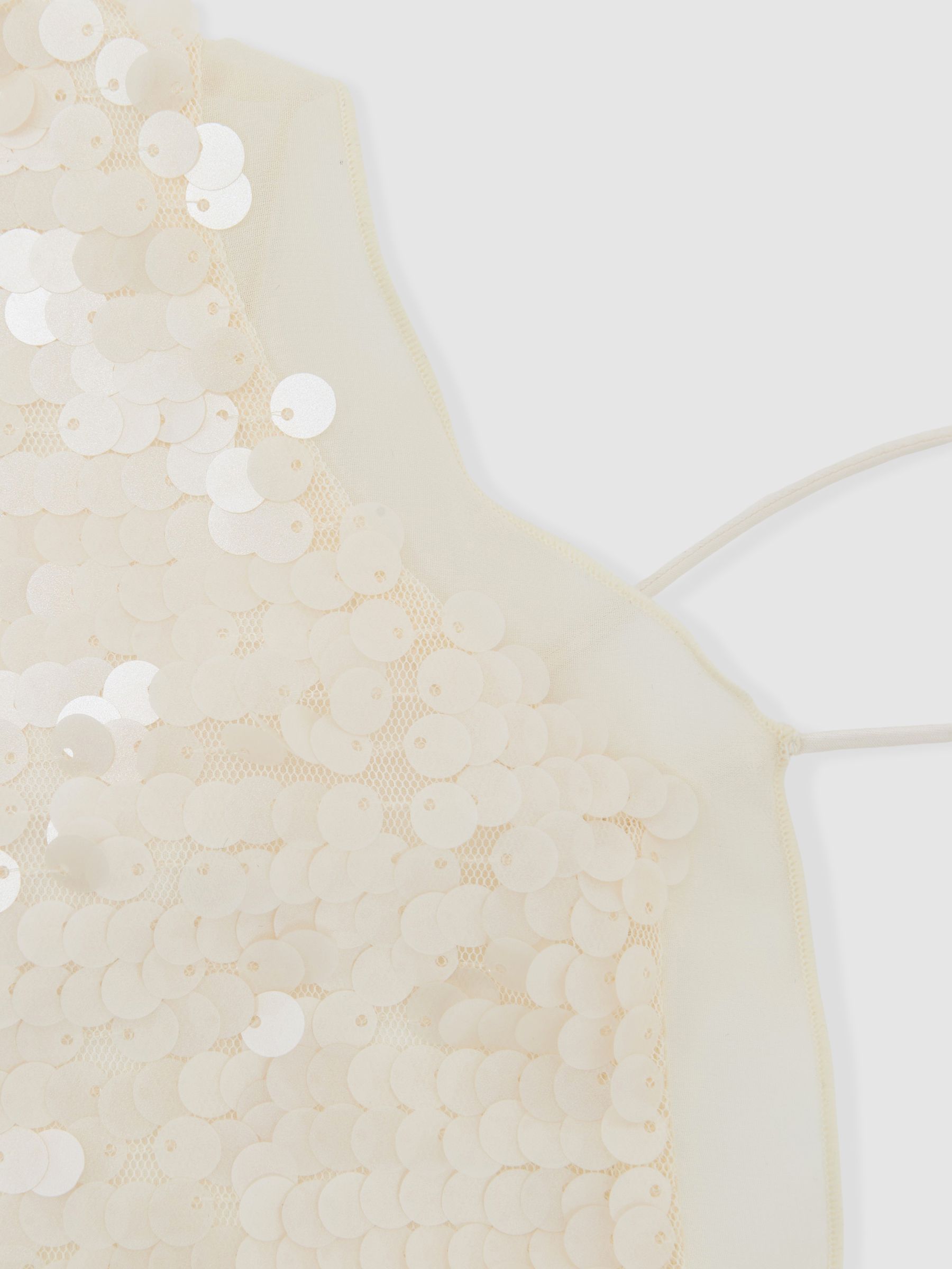 Sequin Cami Top in Cream - Image 9 of 9