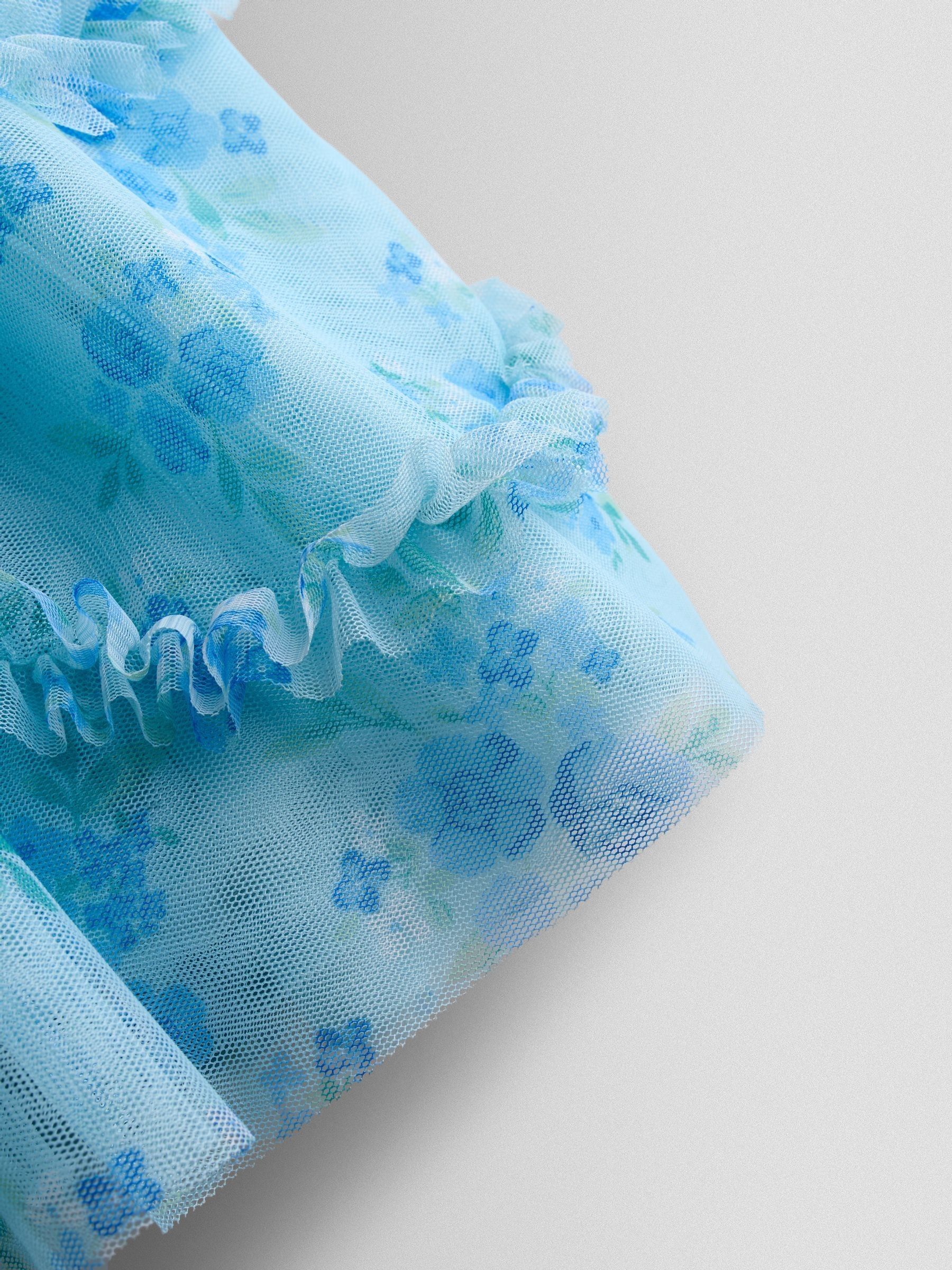 Bright Blue Tulle Ruffle Party Dress - Image 4 of 4 Bright Blue Tulle Ruffle Party Dress - Image 4 of 4