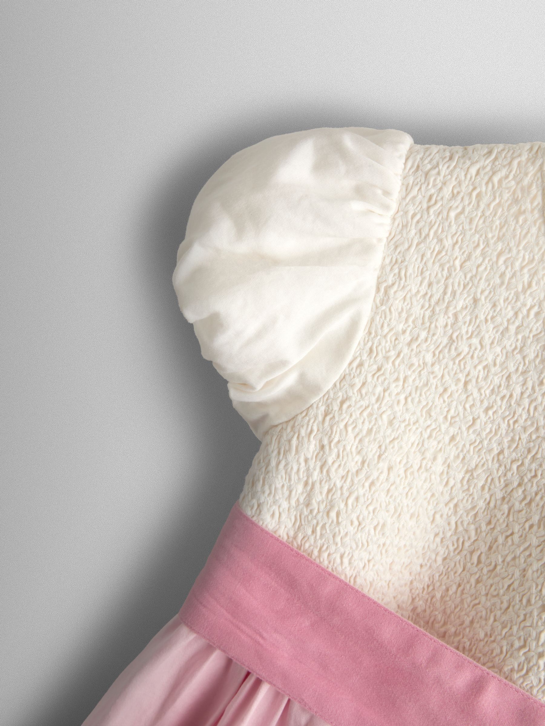 Mid Pink Smocked Satin Party Dress - Image 3 of 4