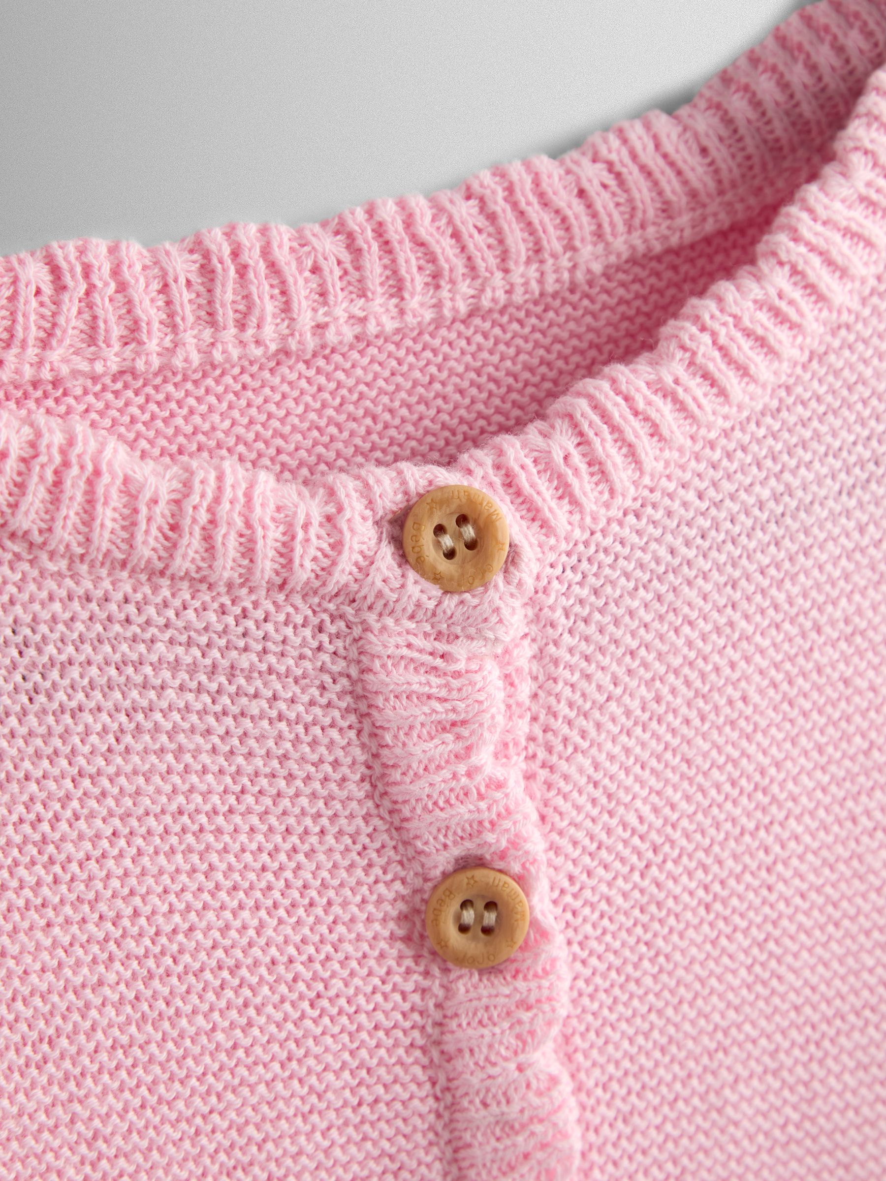 Light Pink Classic Cotton Scallop Cardigan - Image 3 of 3
