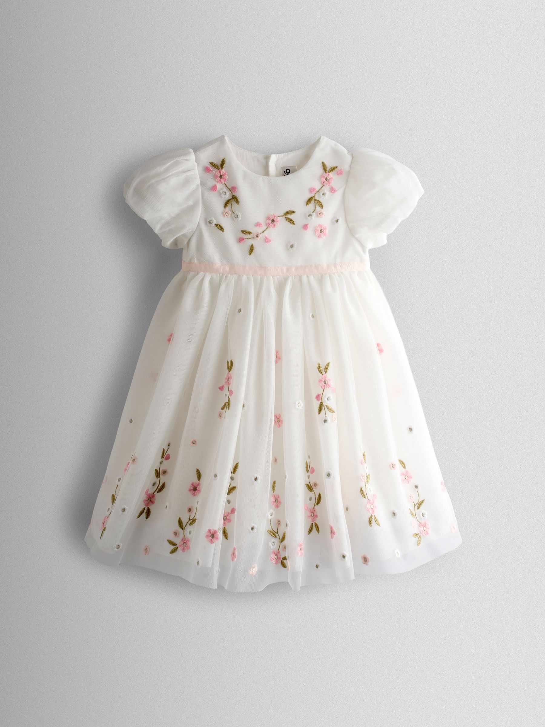 Cream Wildflower Hem Emb Tulle Dress - Image 1 of 4