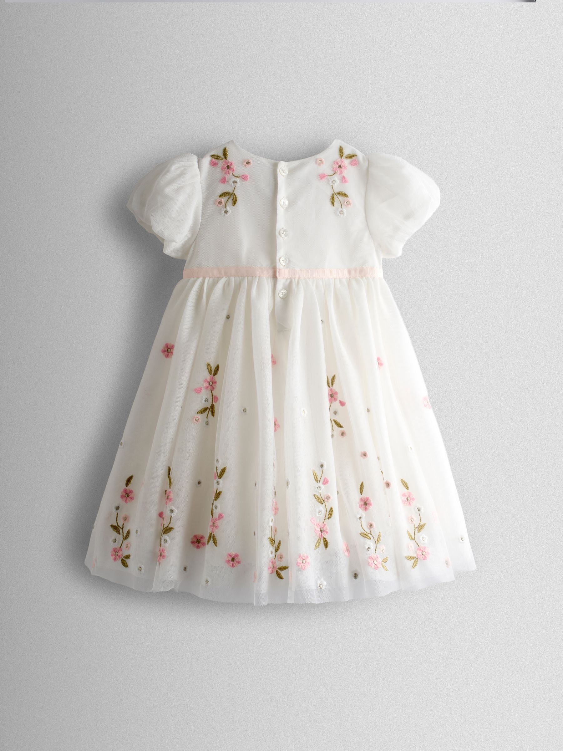 Cream Wildflower Hem Emb Tulle Dress - Image 2 of 4