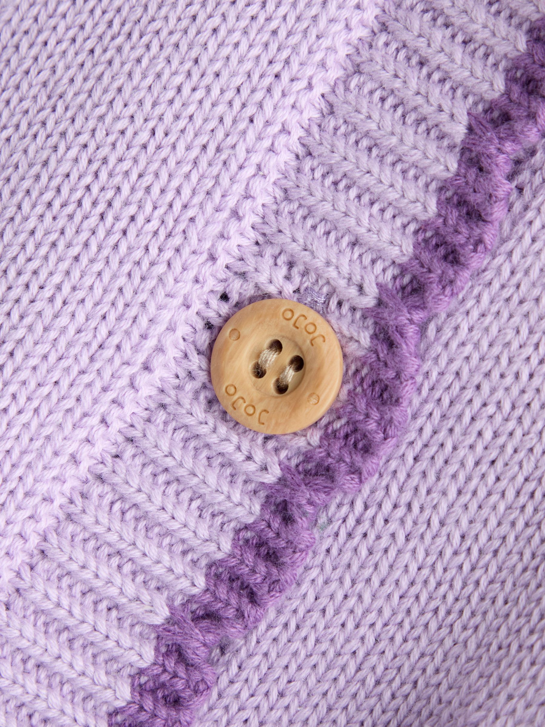 Lilac Scallop Edge Embroidered Pocket Cardigan - Image 4 of 4