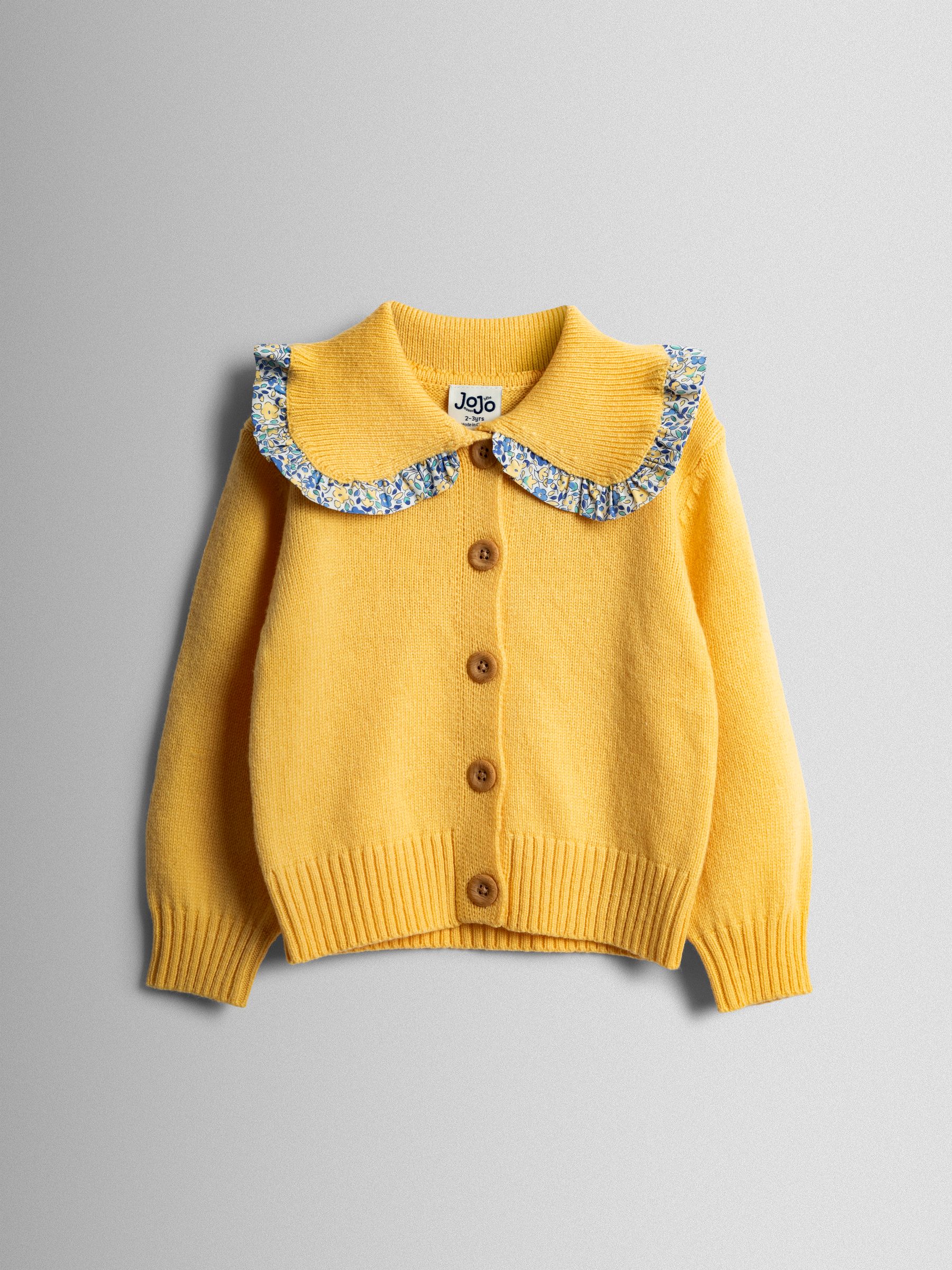 Yellow Frill Collar Ditsy Cardigan - Image 1 of 4