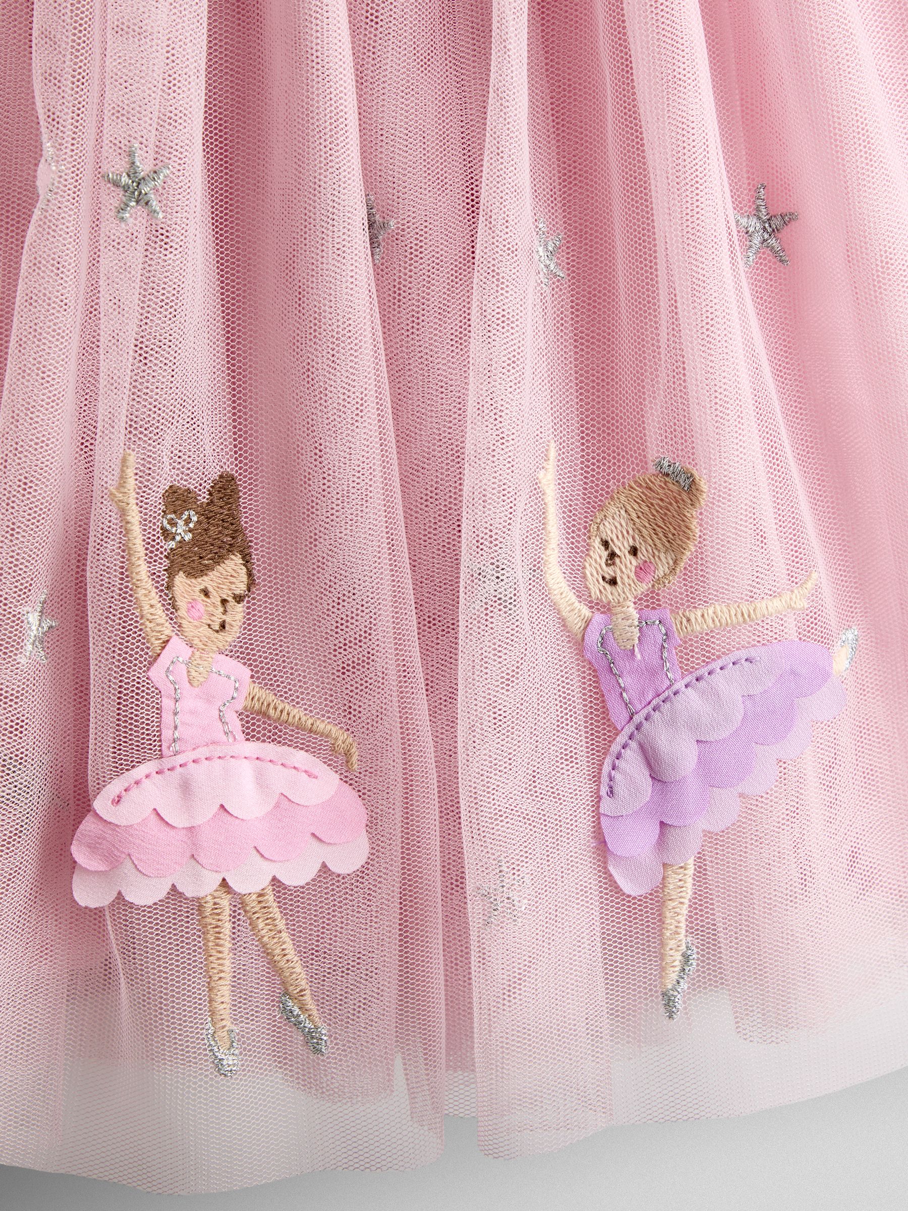 Pink Appliqué Tulle Party Dress - Image 5 of 6