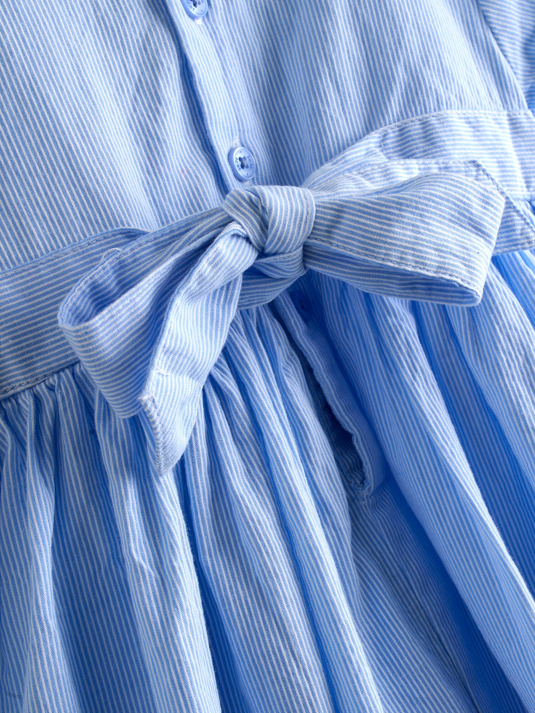 Light Blue Bud Floral Smocked Party Dress - Image 8 of 9