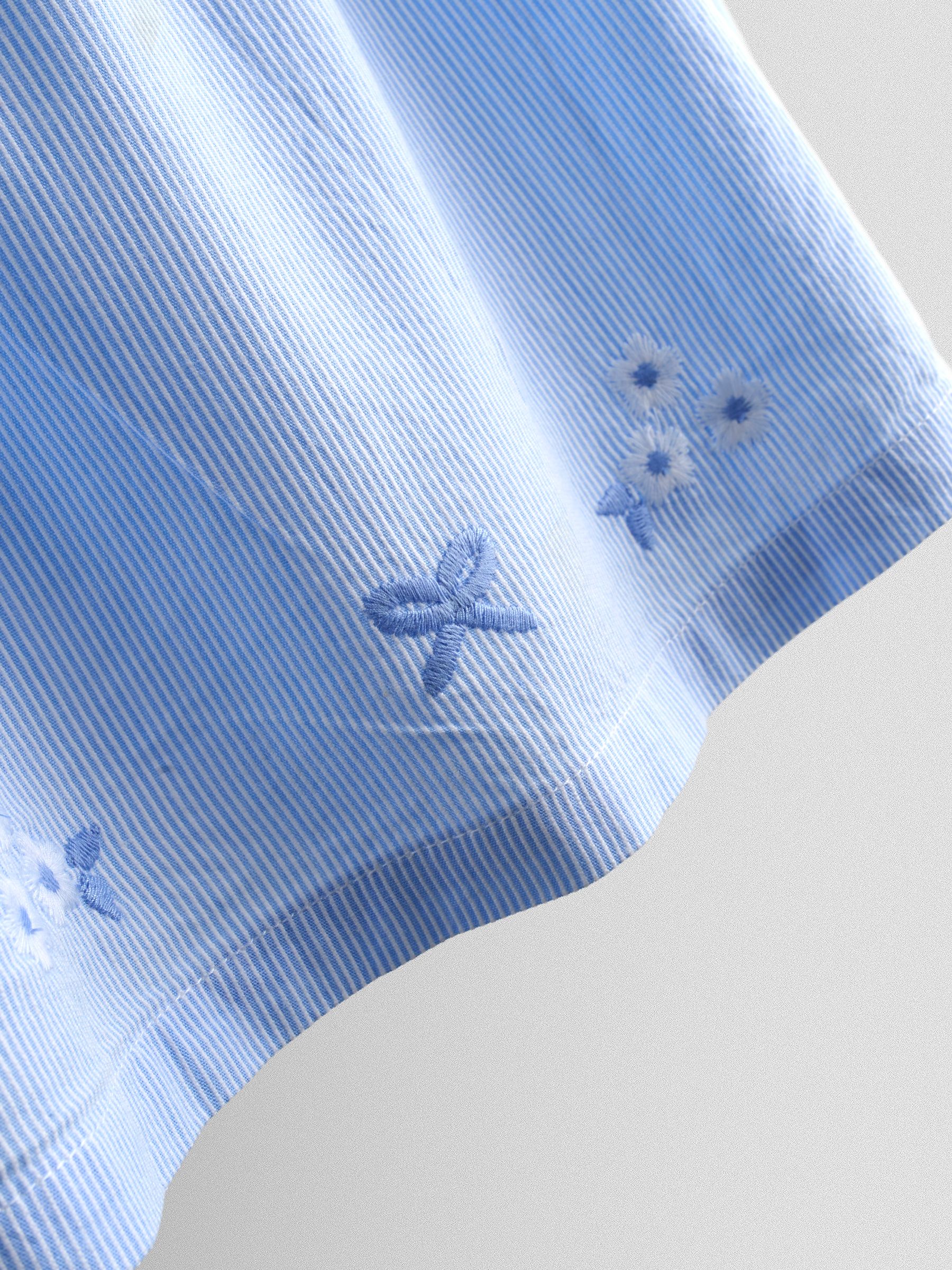 Light Blue Bud Floral Smocked Party Dress - Image 9 of 9