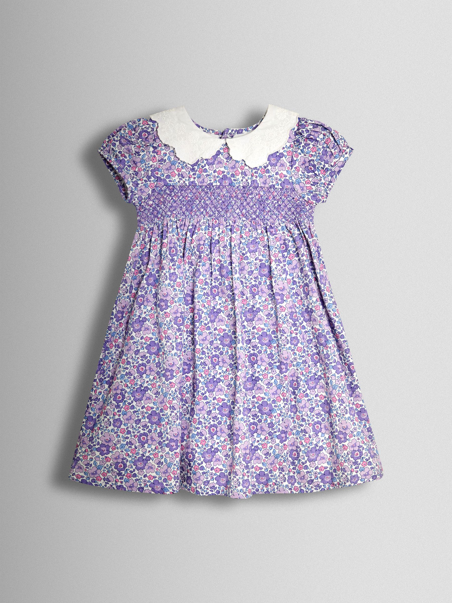 Lilac Floral Broderie Collar Party Dress | JoJo Maman Bb USA Lilac Floral Broderie Collar Party Dress | JoJo Maman Bb USA