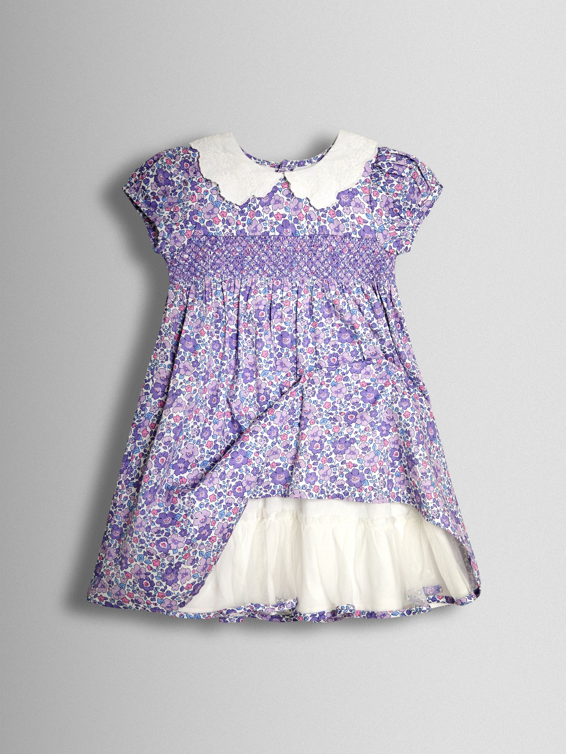 Lilac Floral Broderie Collar Party Dress | JoJo Maman Bébé USA